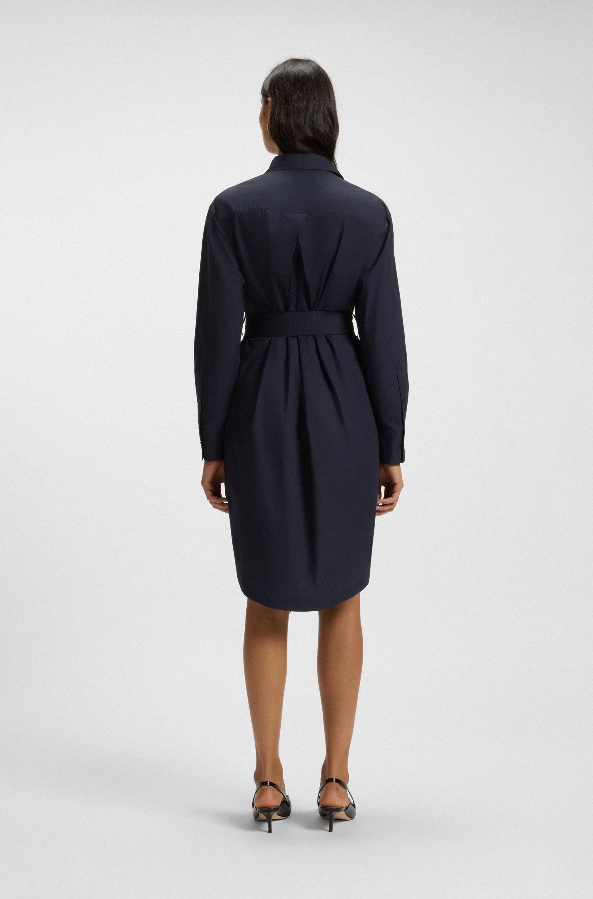 BOSS ORANGE Hemdblusenkleid »Delegant Premium Damenmode«, mit Gürtel mit D-Ring-Schließe