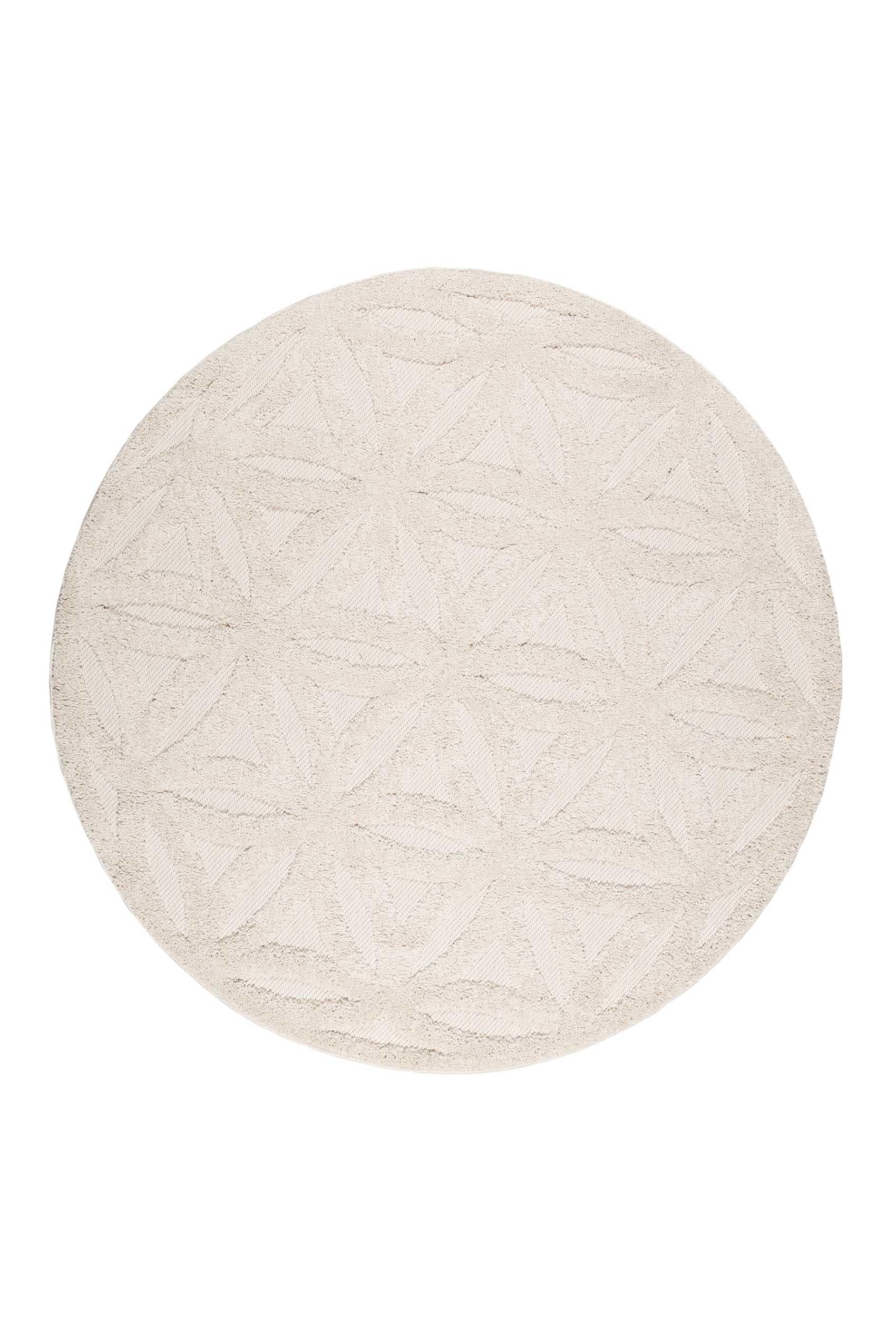Esprit Outdoorteppich »Shake,  ESP54232«, rund, 2 mm Höhe, Hoch-Tief-Effekt, Blume des Lebens - Motiv, uni, robust, Terrasse