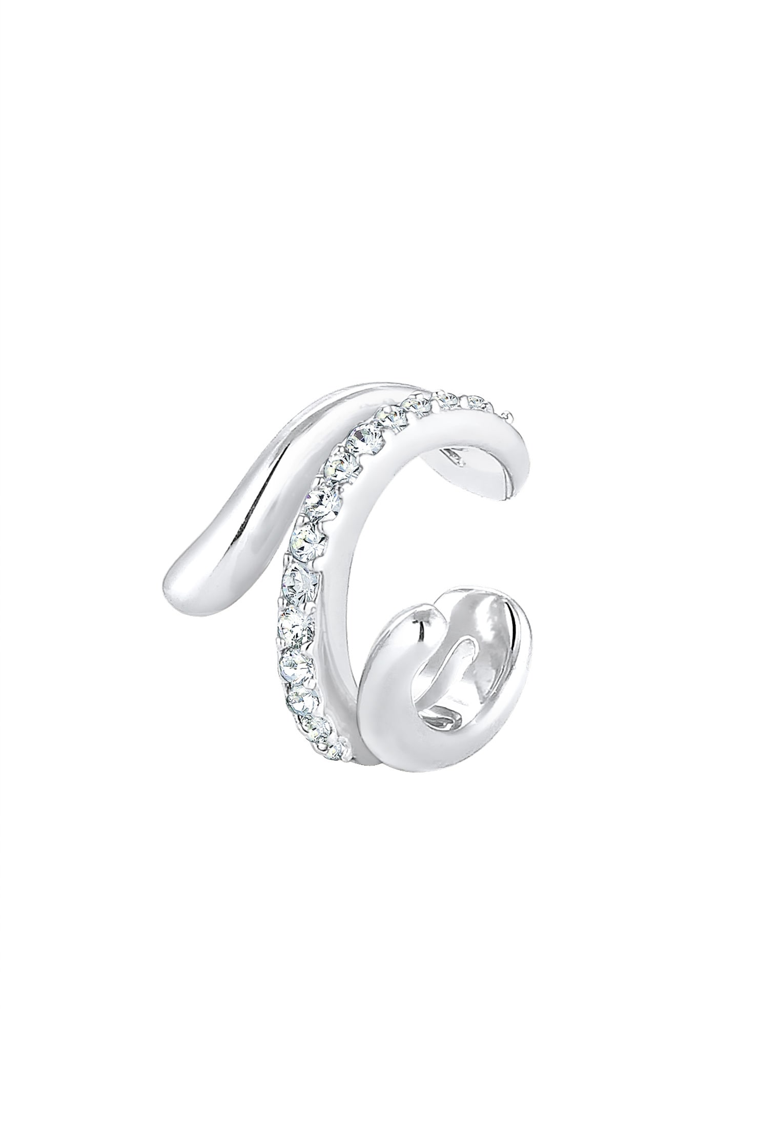 Elli Single-Ohrhaken »Single Earcuff Twisted Kristalle Weiß 925 Sterling Silber«