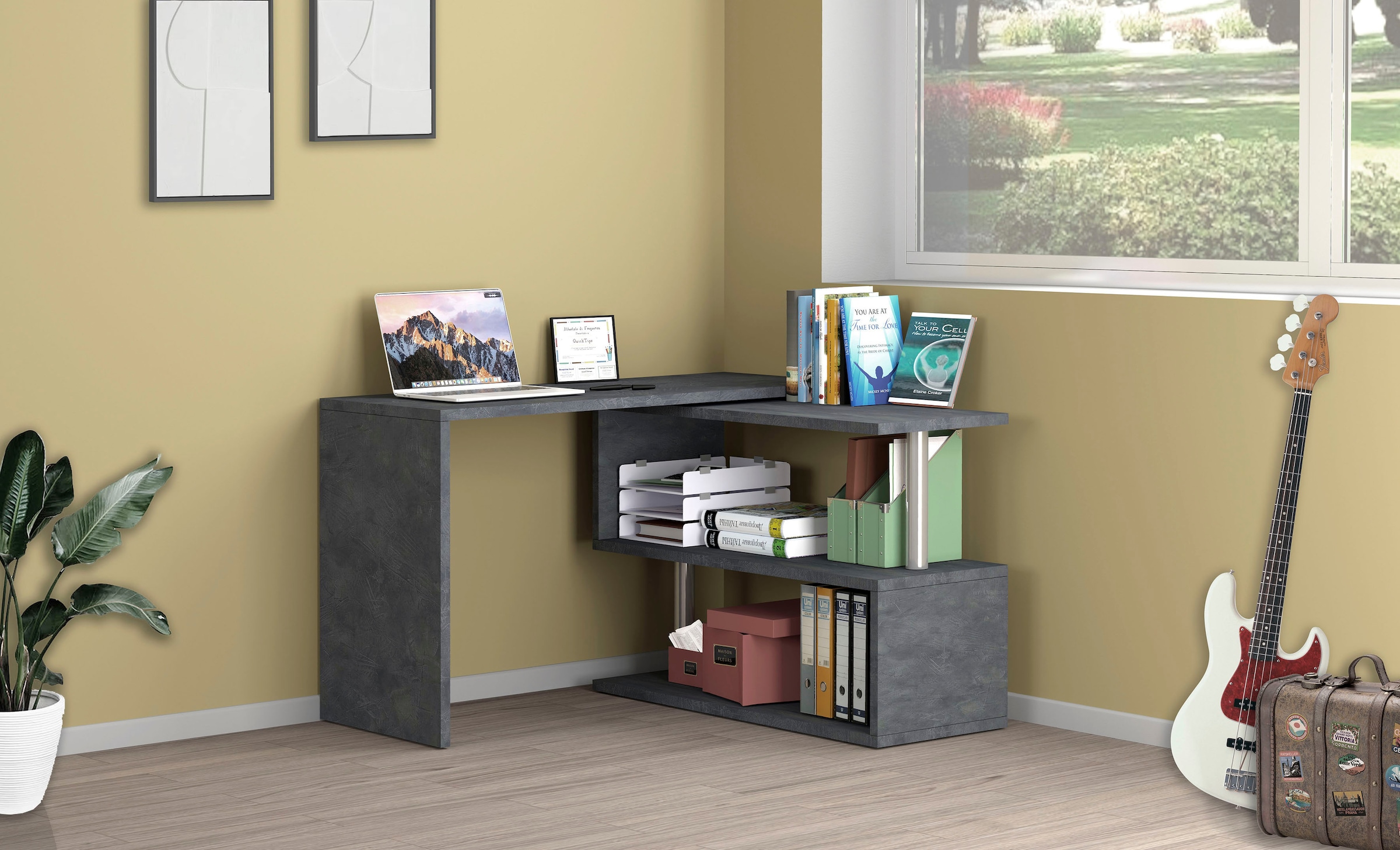 INOSIGN Schreibtisch »Volta, Made in Italy«, multifunktional - als Computertisch, Eckschreibtisch oder Sideboard