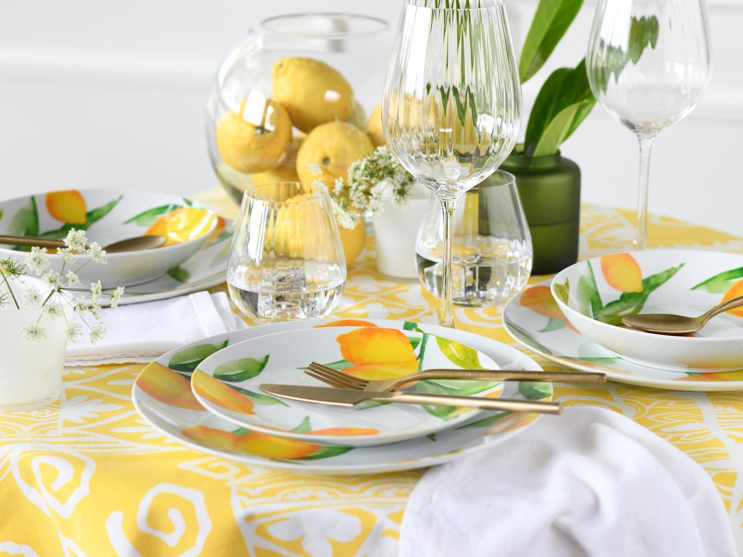 CreaTable Teller-Set »Luna Limoncello, Tellerset 18-tlg«, (Set, 18 tlg.), Zitronendekor