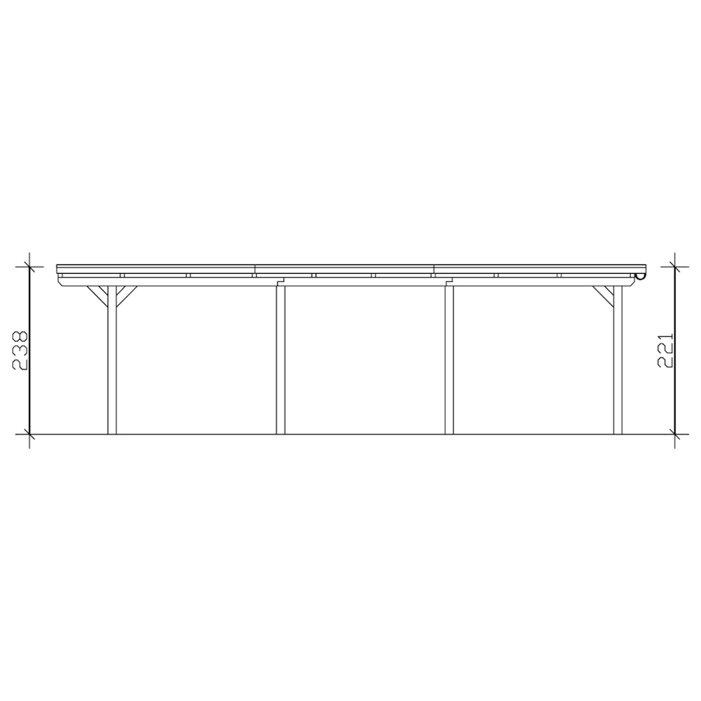 Skanholz Einzelcarport »Emsland«, Leimholz-Nordisches Fichtenholz, 291 cm, natur