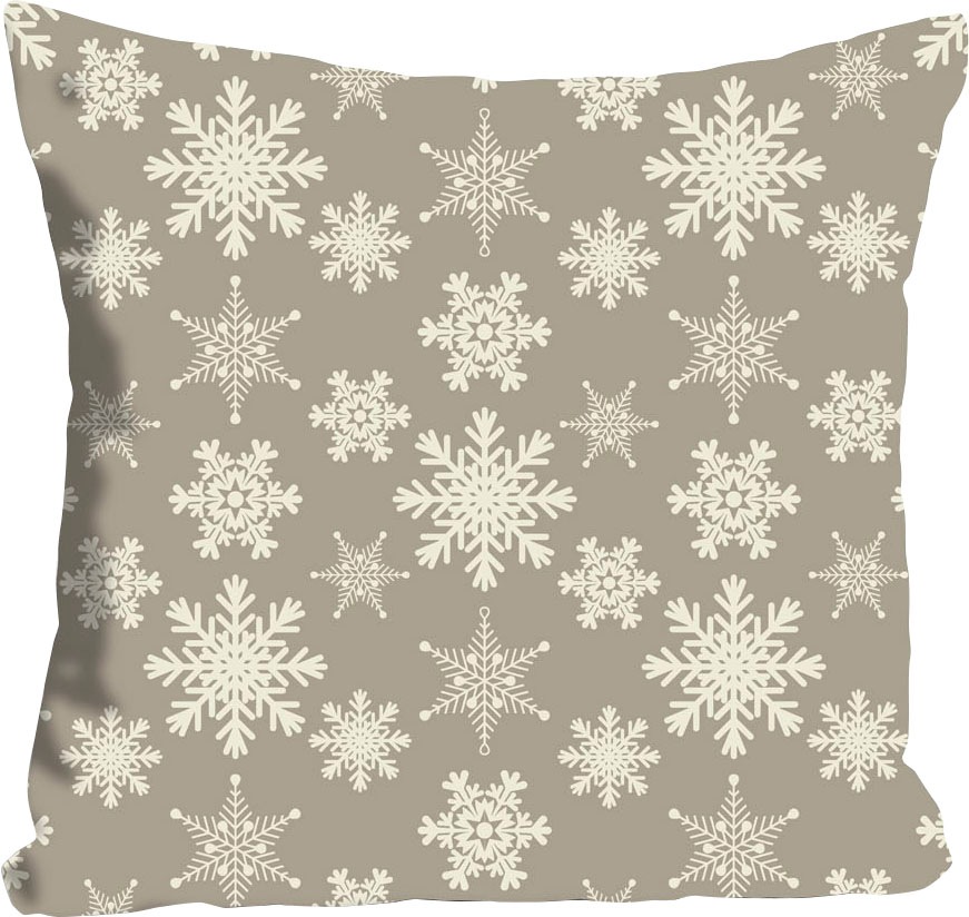 queence Dekokissen »Kai«, Kissenhülle,Schneeflocken,Beige,Winterlich,Festli günstig online kaufen