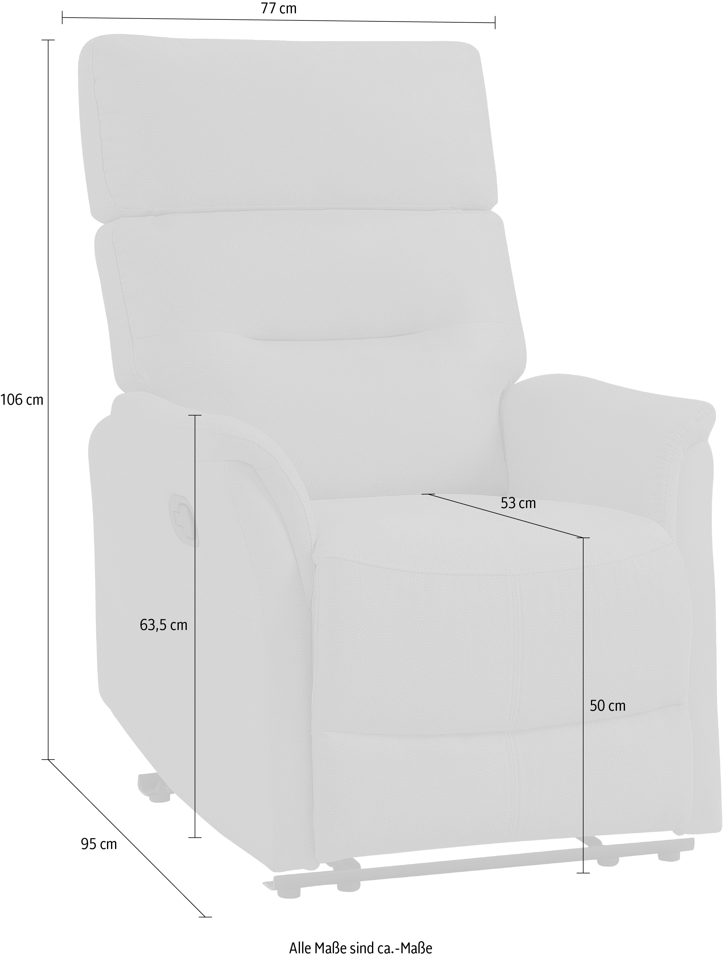 ATLANTIC home collection Relaxsessel »Falk«, Relaxfunktion, Mikrofaserbezug in Lederoptik