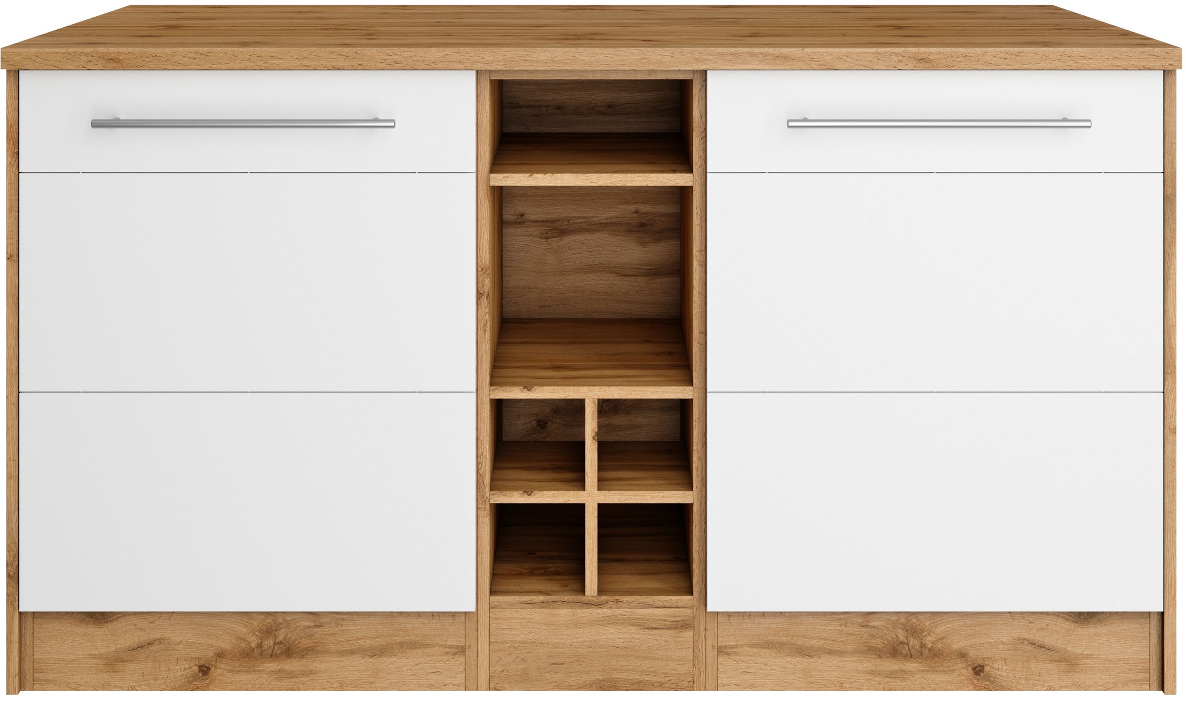 KOCHSTATION Kücheninsel »KS-Wien« Breite 153 cm, MDF-Fronten, Flaschenregal günstig online kaufen