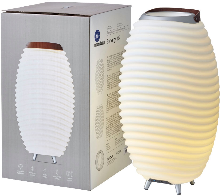 kooduu LED Stehlampe »Synergy 65«, 1 flammig, Leuchtmittel LED-Board | LED fest integriert, Hygge-Design, Bluetooth Lautsprecher, Sektkühler, TWS Stereo Sound
