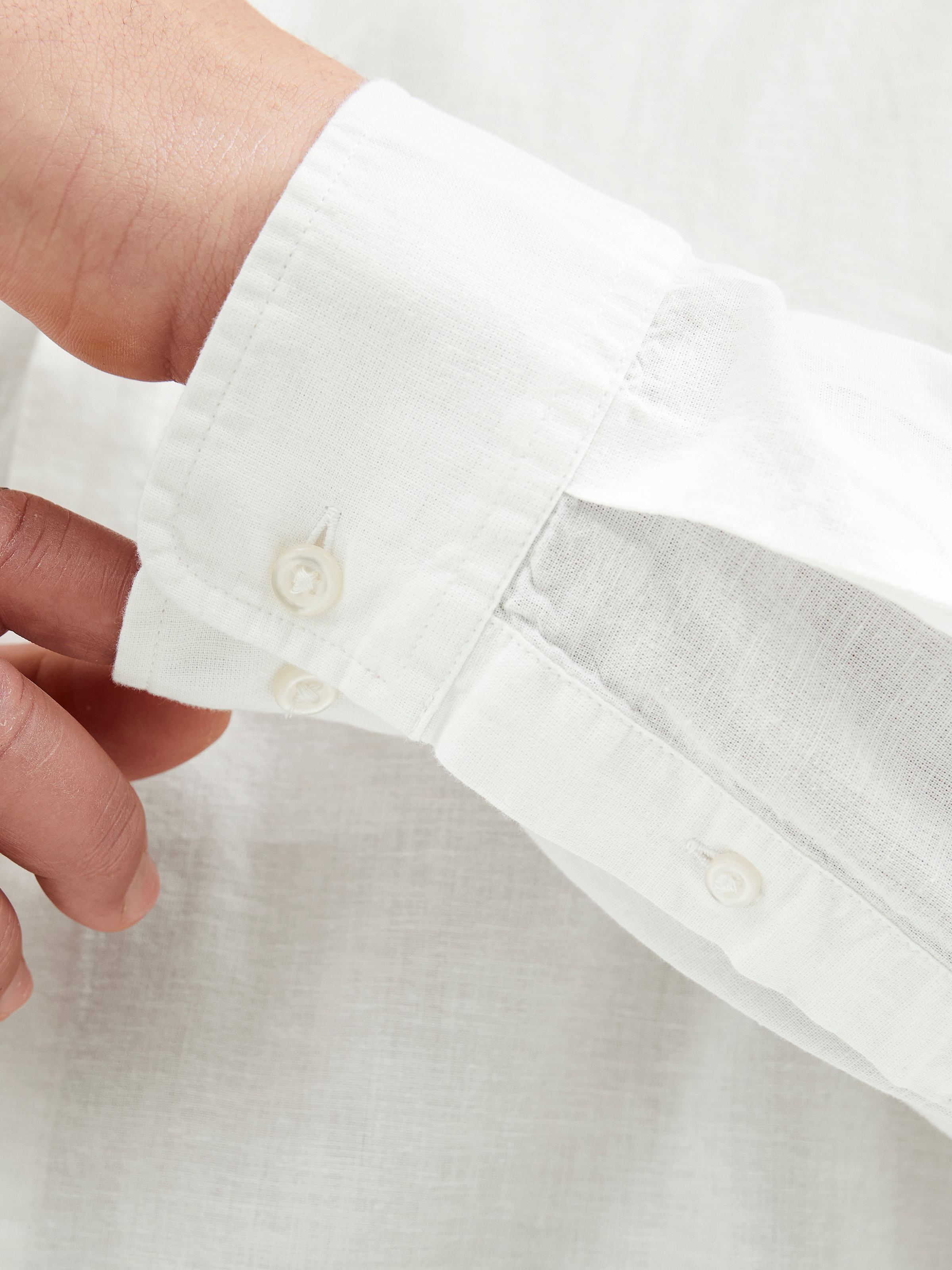 Jack & Jones PlusSize Langarmhemd »JJEBREEZE LINEN BLE BAND SHIRT LS SN PLS«