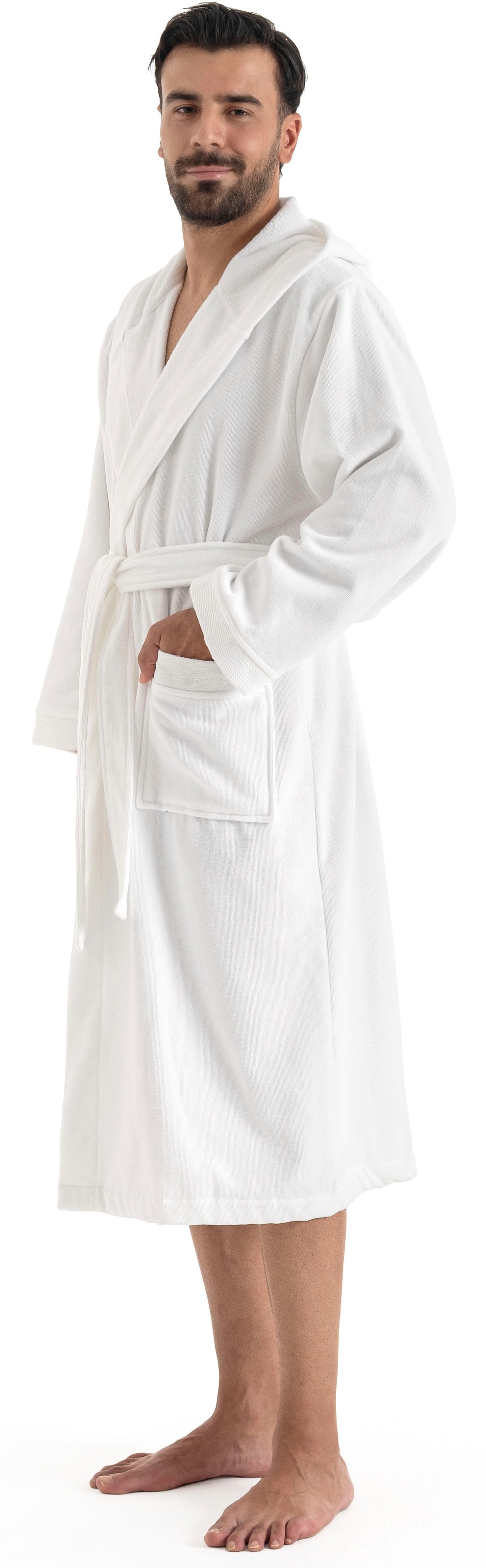 OTTO home Unisex-Bademantel »Fenya, 330 g/m², Premium, Hotelbademantel, Morgenmantel,  Sauna & Spa« 1 Stk. Reißverschlusstaschen, weich mit GRATIS-Zugabe: 1x Duschtuch 70x140 cm