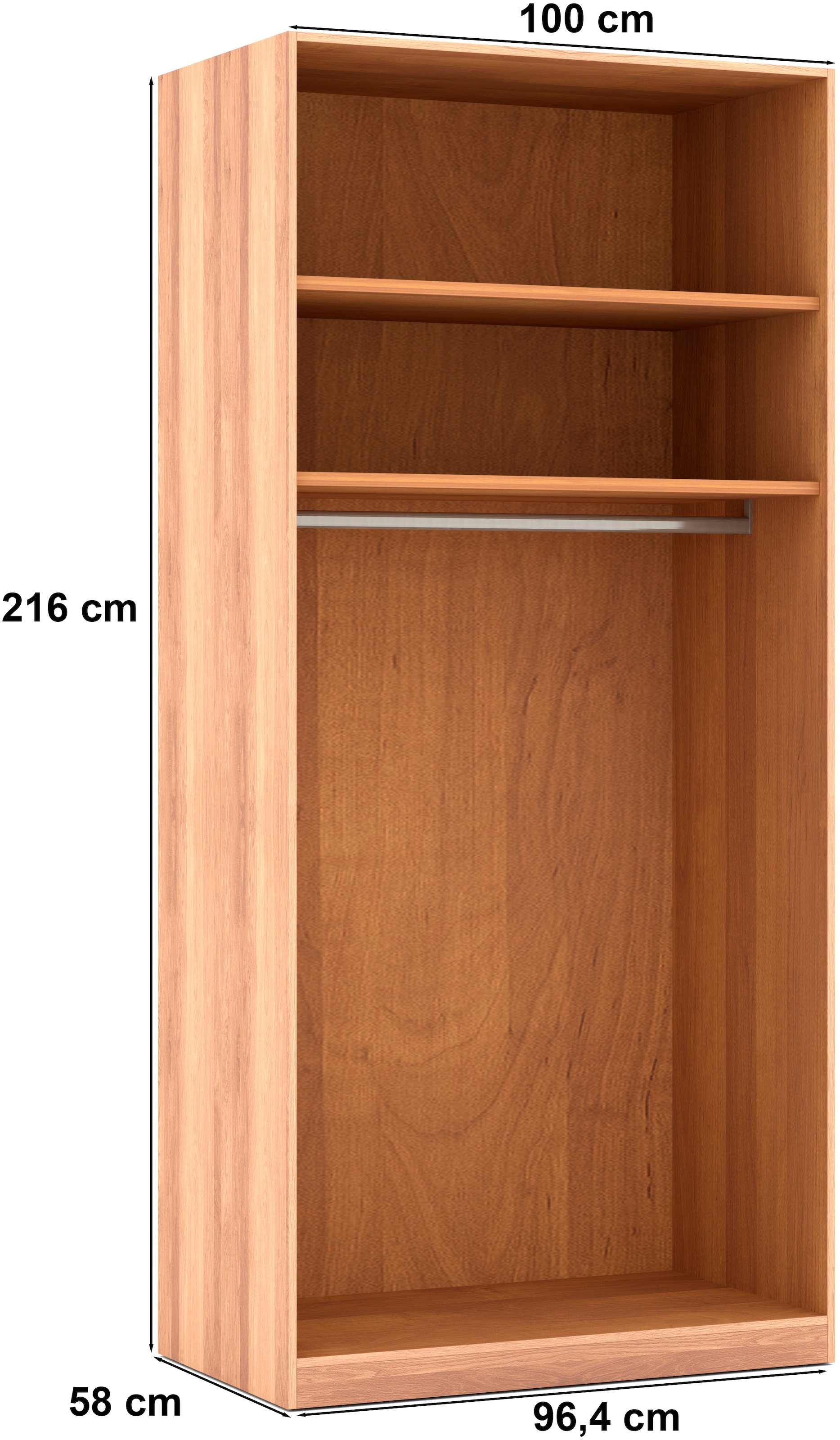 Musterring Drehtürenschrank »Sorrent, Kleiderschrank, Schrank«, (mit Türdämpfern, in 5 Breiten & 2 Höhen, extra Böden, MADE IN GERMANY), Türen Eiche massiv oder als Parsol-Bronze-Spiegel, verschiedene Maße