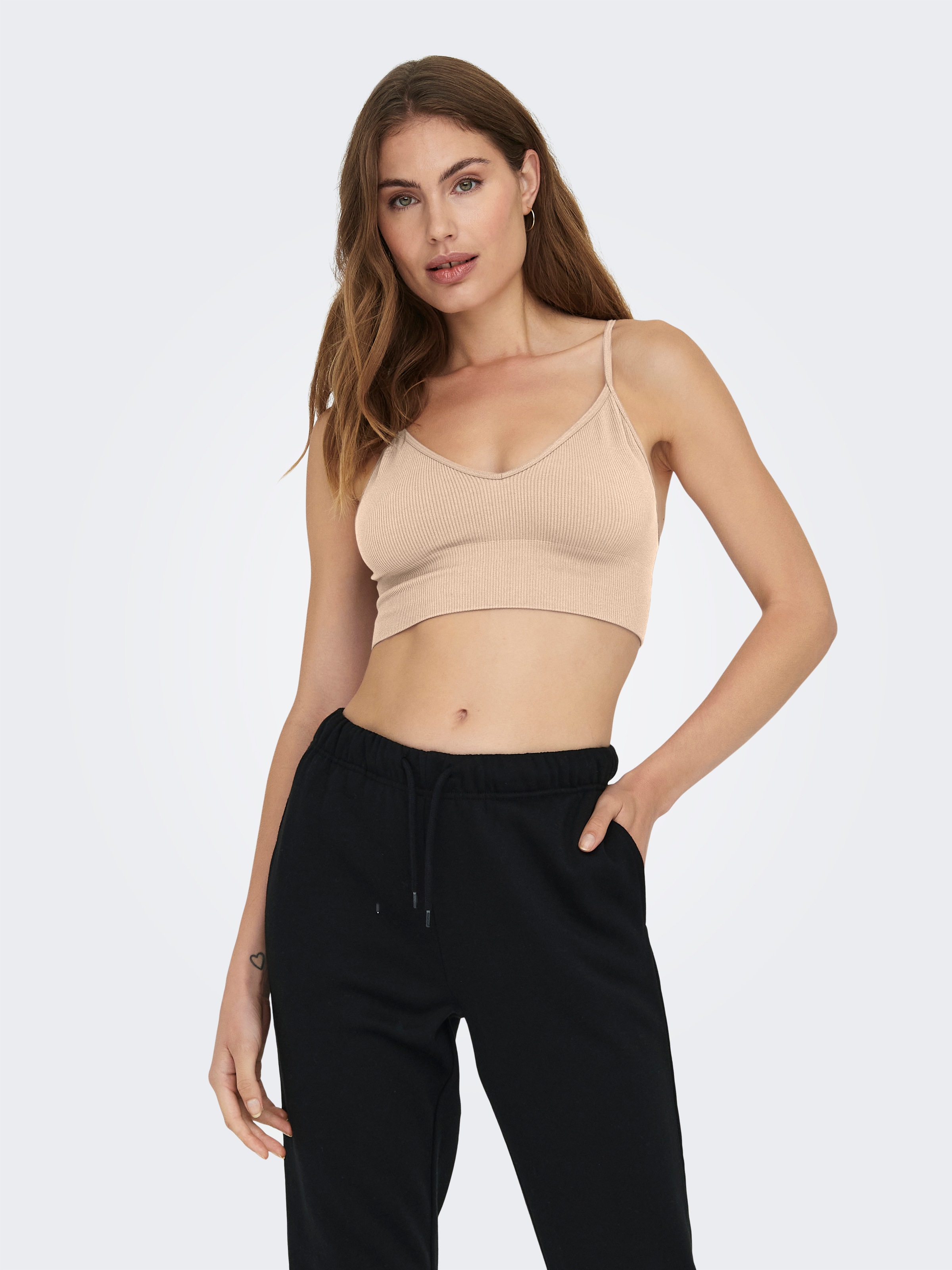 ONLY Bustier »ONLVICKY RIB S-L V-NECK 3-PACK TOP NOOS«