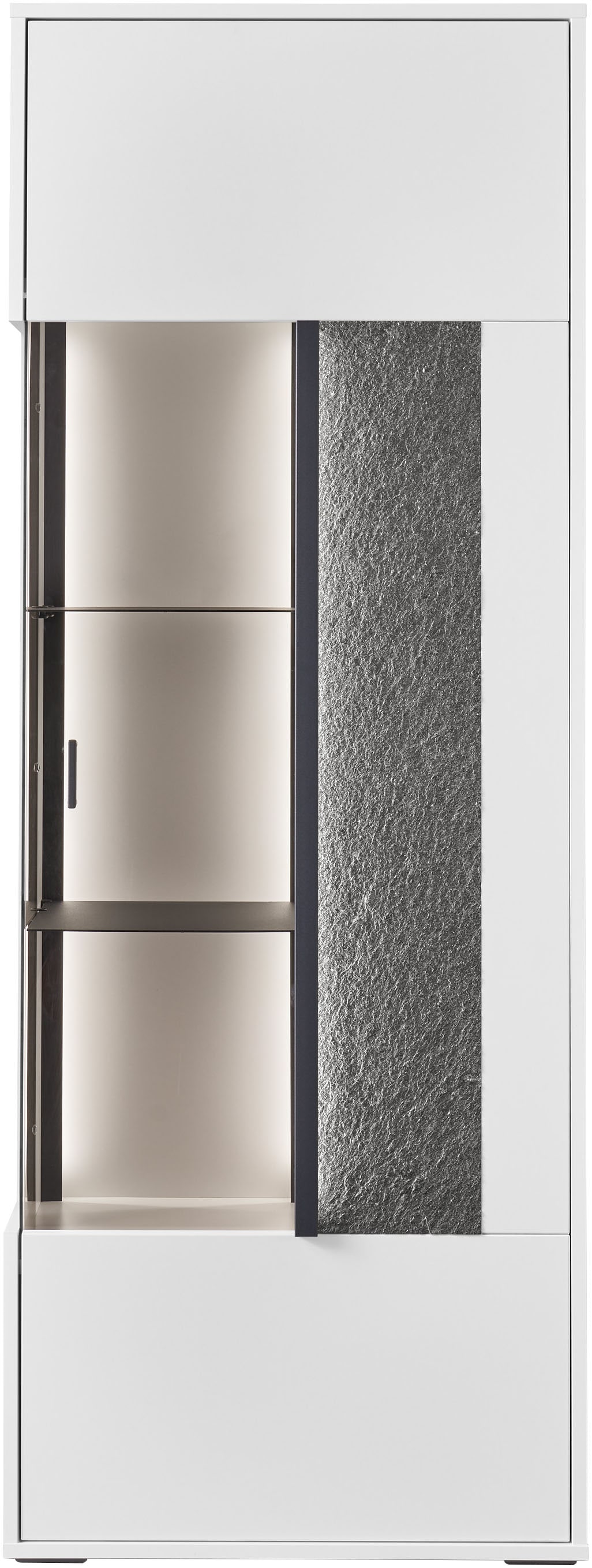 set one by Musterring Vitrine »Deltona«, mit Sandsteinelement, inkl. Beleuchtung, zwei Farben, B64 x H170 cm