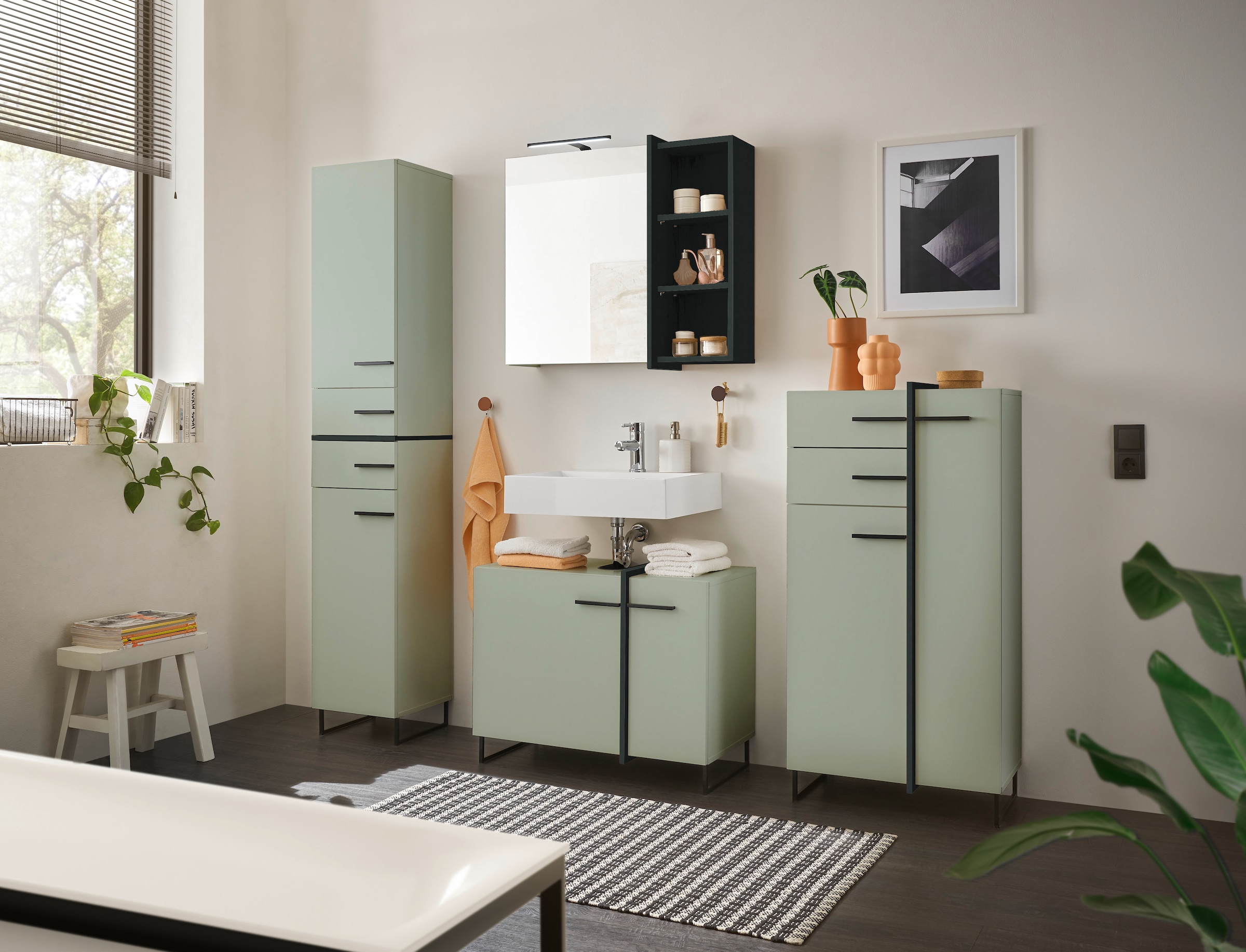 BASIC by Balculina Waschbeckenunterschrank »Palermo, BxHxT 80x64x41 cm« 1 Stk. tlg. Breite 80cm, Softclose, Metallfüße