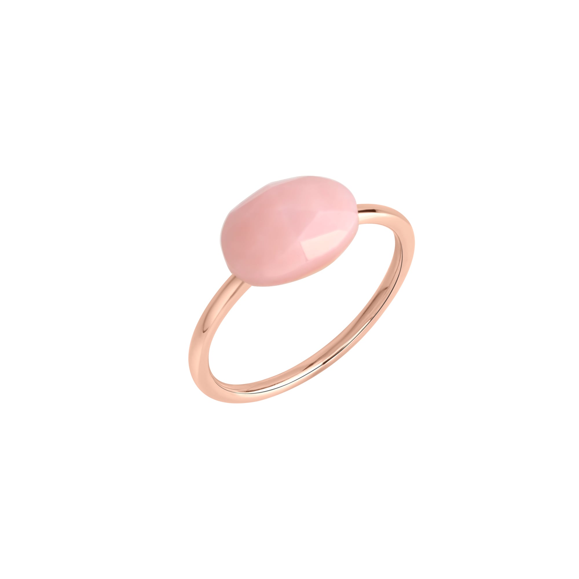 JAMELLI Fingerring »Silber 925 rosé-vergoldet mit einem pinken Opal 10x7mm« rot 058 (18,5) Modischer Damen-Ring aus echtem 925 Silber