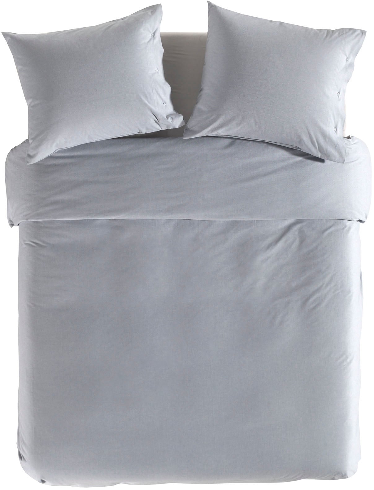 YELLOW Bettwäsche »Chambray« 2 Stk. Uni Design, 100% Baumwolle ab 135x200 cm.