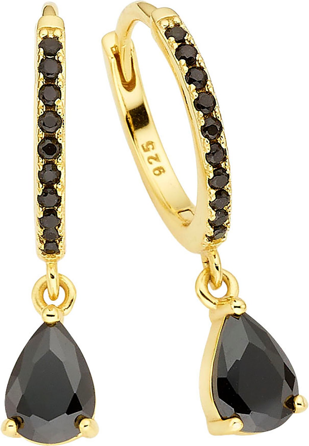 FIRETTI Paar Creolen »Schmuck Geschenk Silber 925 Ohrschmuck Ohrringe Tropfenanhänger« mit Zirkonia (synth.) oder Spinell (synth.)...