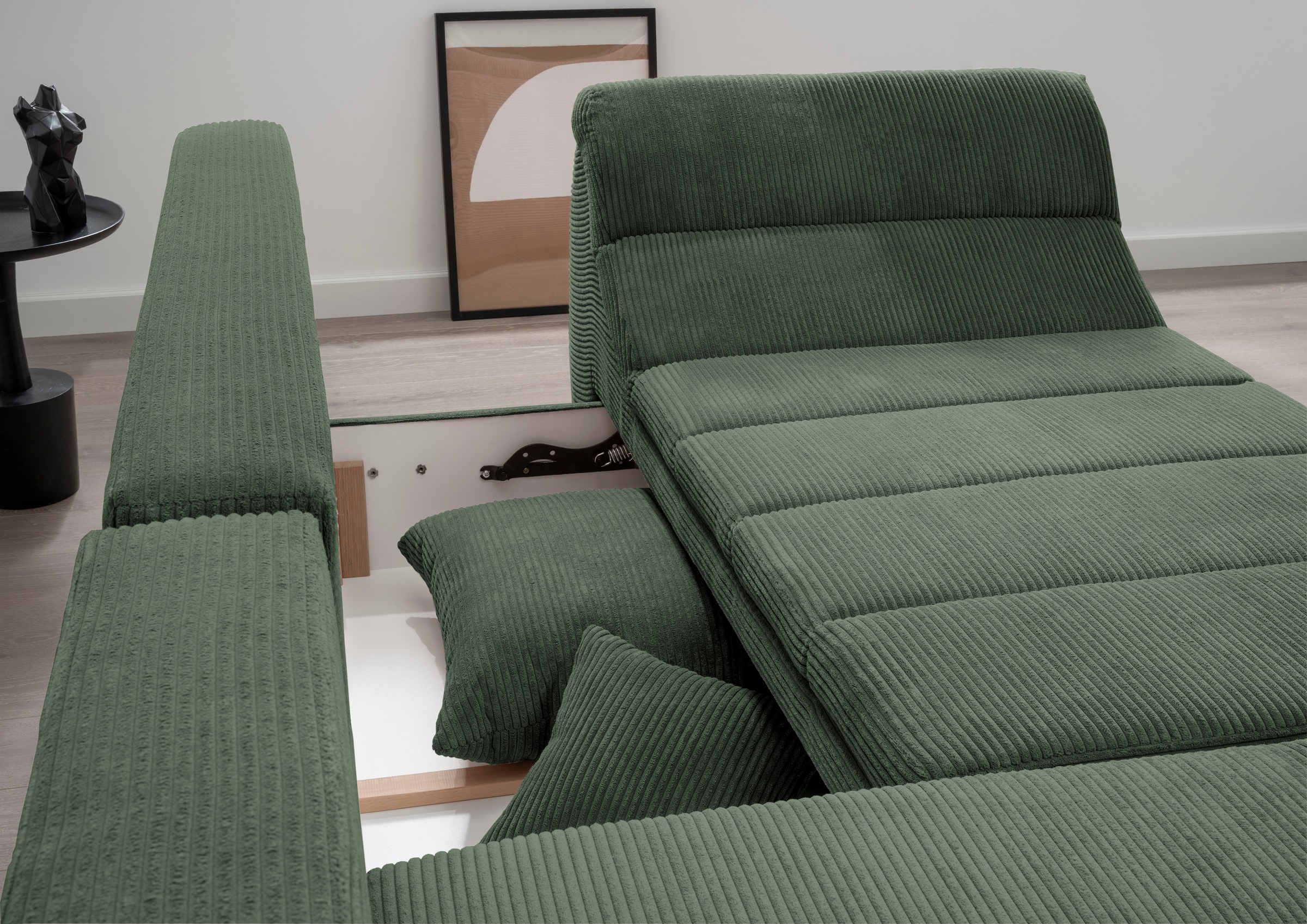 INOSIGN Ecksofa »Imola elegant und bequem, aktuelle Steppung im Sitz, L-Form«, wahlweise mit Bettfunktion