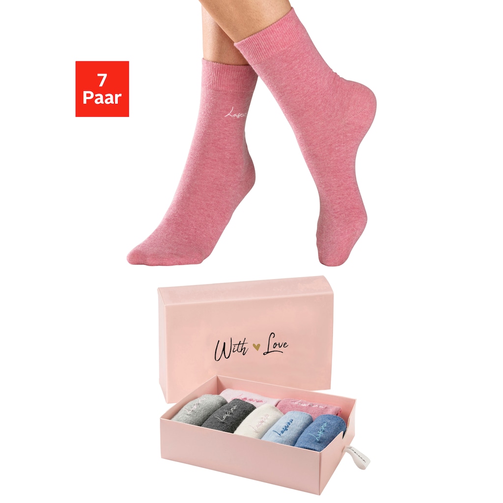 LASCANA Basicsocken, (Box, 7 Paar)