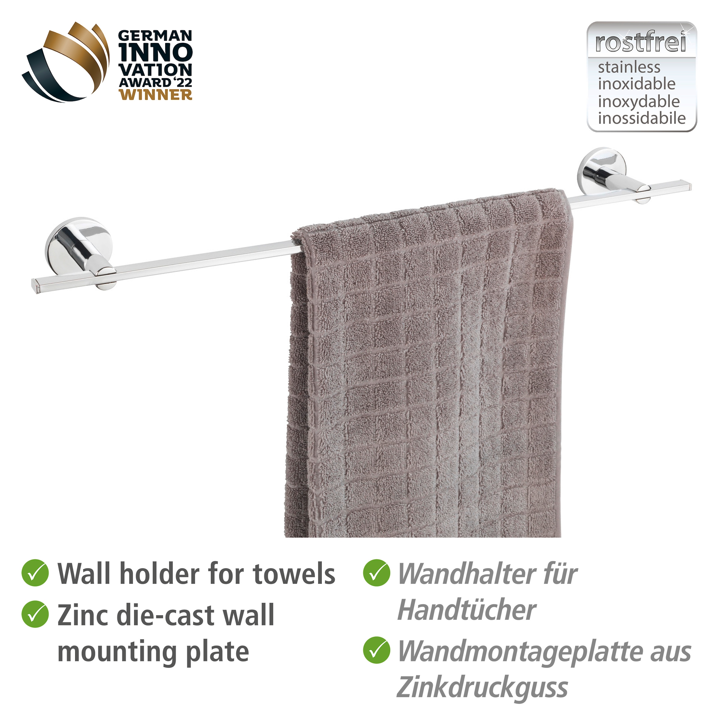 WENKO Handtuchstange »UV-Loc® Isera« befestigen ohne Bohren