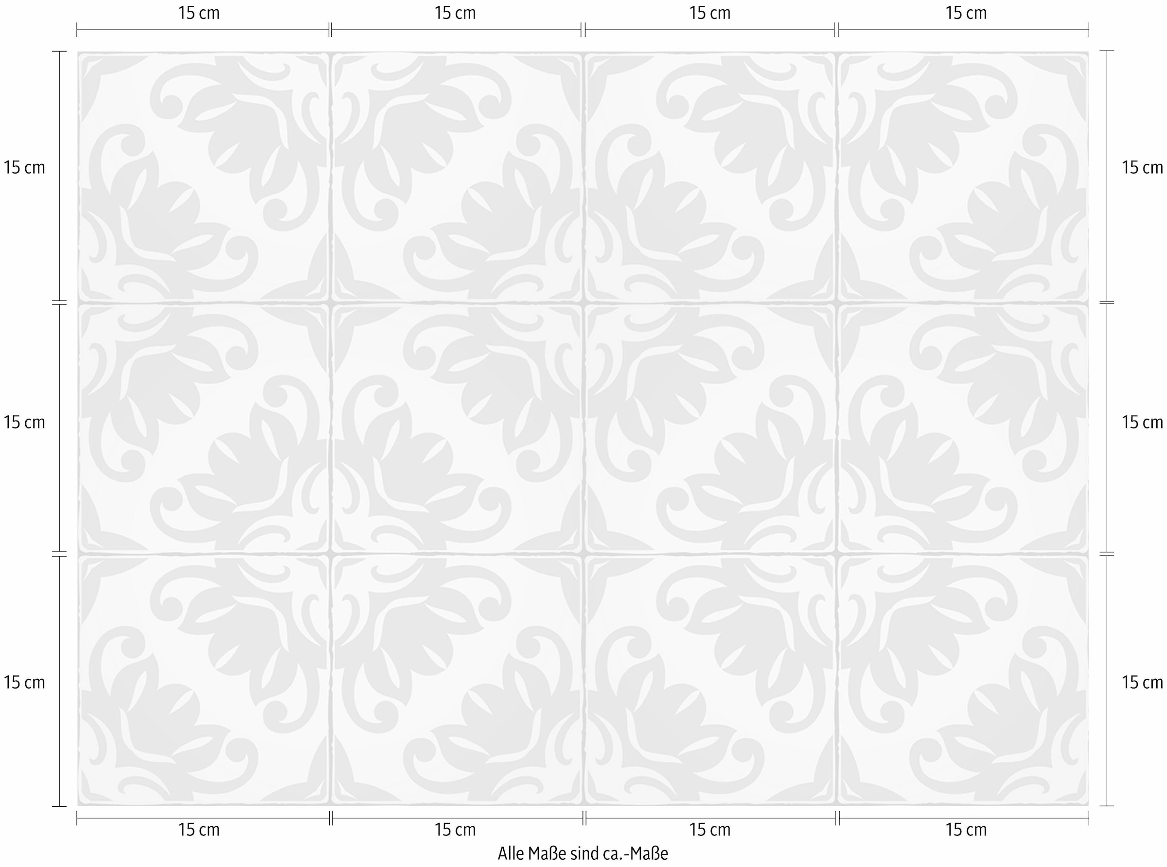 Home affaire Fliesenaufkleber »Ornamente«, (12 St.), Stickerfliesen, selbstklebend, Sticker, 12er Set