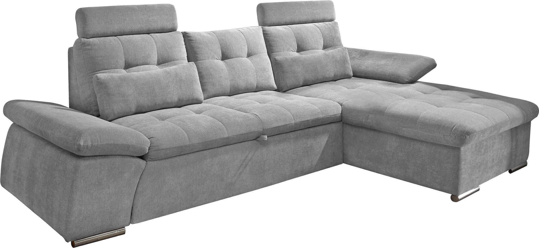 ED EXCITING DESIGN Ecksofa "Nalo L-Form", mit Bettfunktion, Kopfstützen, Ni günstig online kaufen