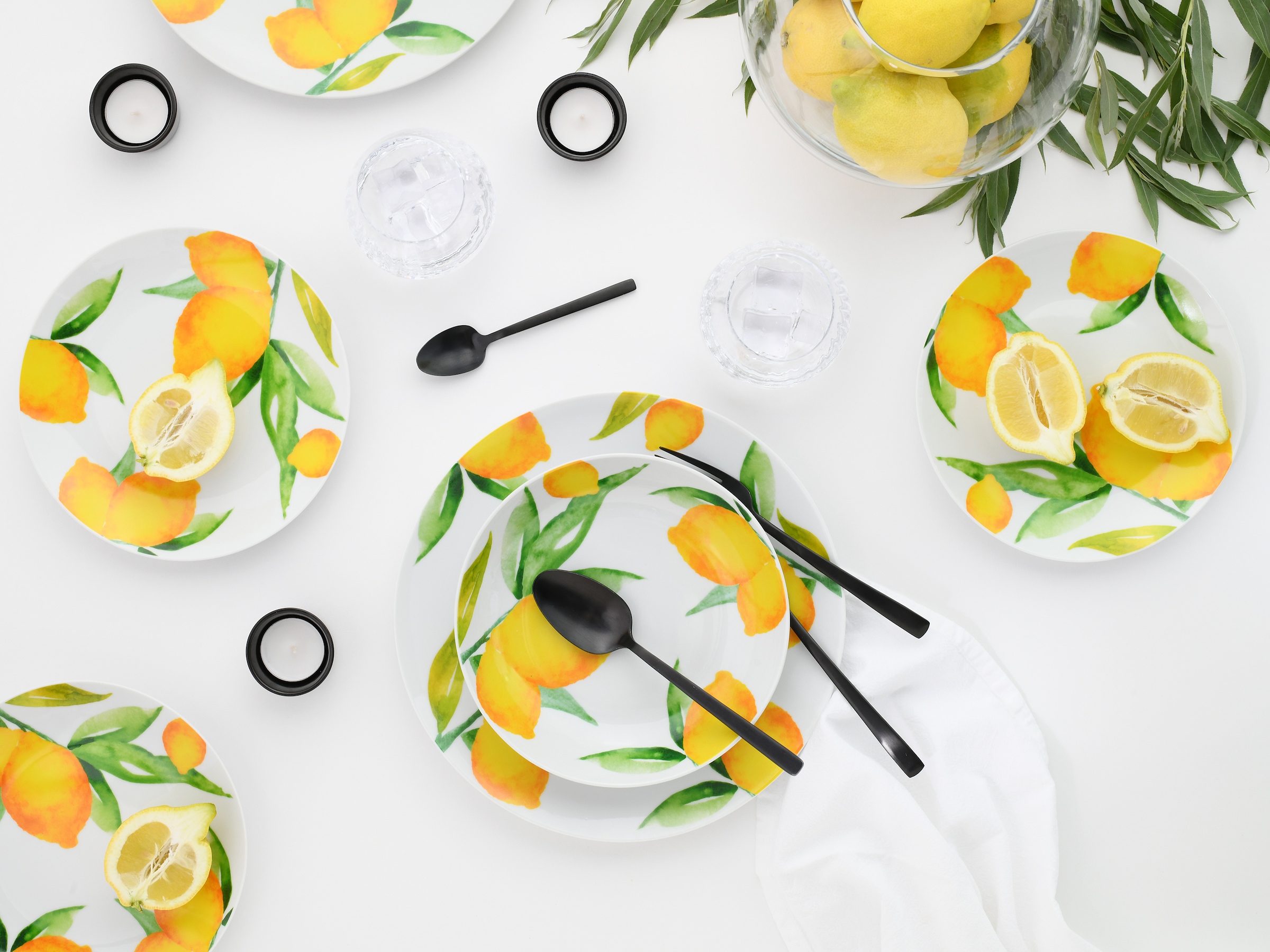 CreaTable Teller-Set »Luna Limoncello, Tellerset 18-tlg«, (Set, 18 tlg.), Zitronendekor