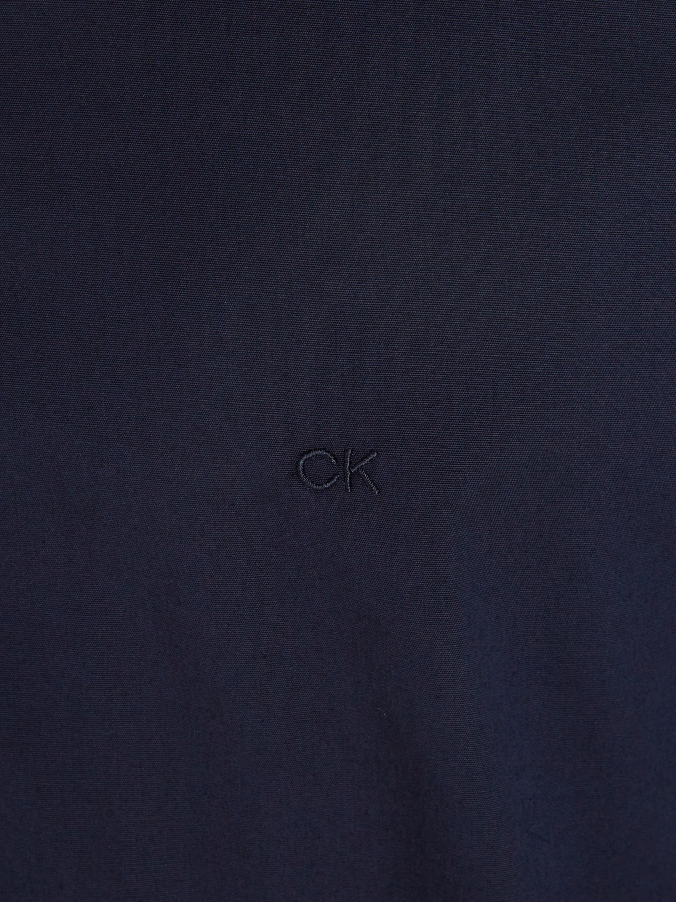 Calvin Klein Businesshemd »POPLIN STRETCH SLIM SHIRT«, mit Kentkragen, Logoprint auf Brusthöhe