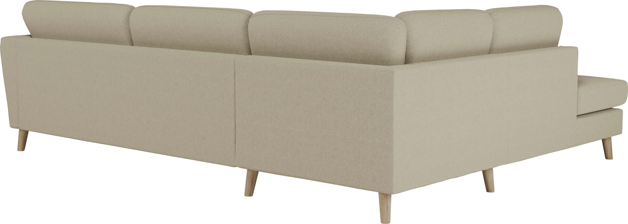 Home affaire Ecksofa »MARSEILLE 278/202 cm, L-Form, Ottom. rechts/links, verschiedene Bezüge«, Massivholzbeine Eiche, Landhausstil, Wellenunterfederung