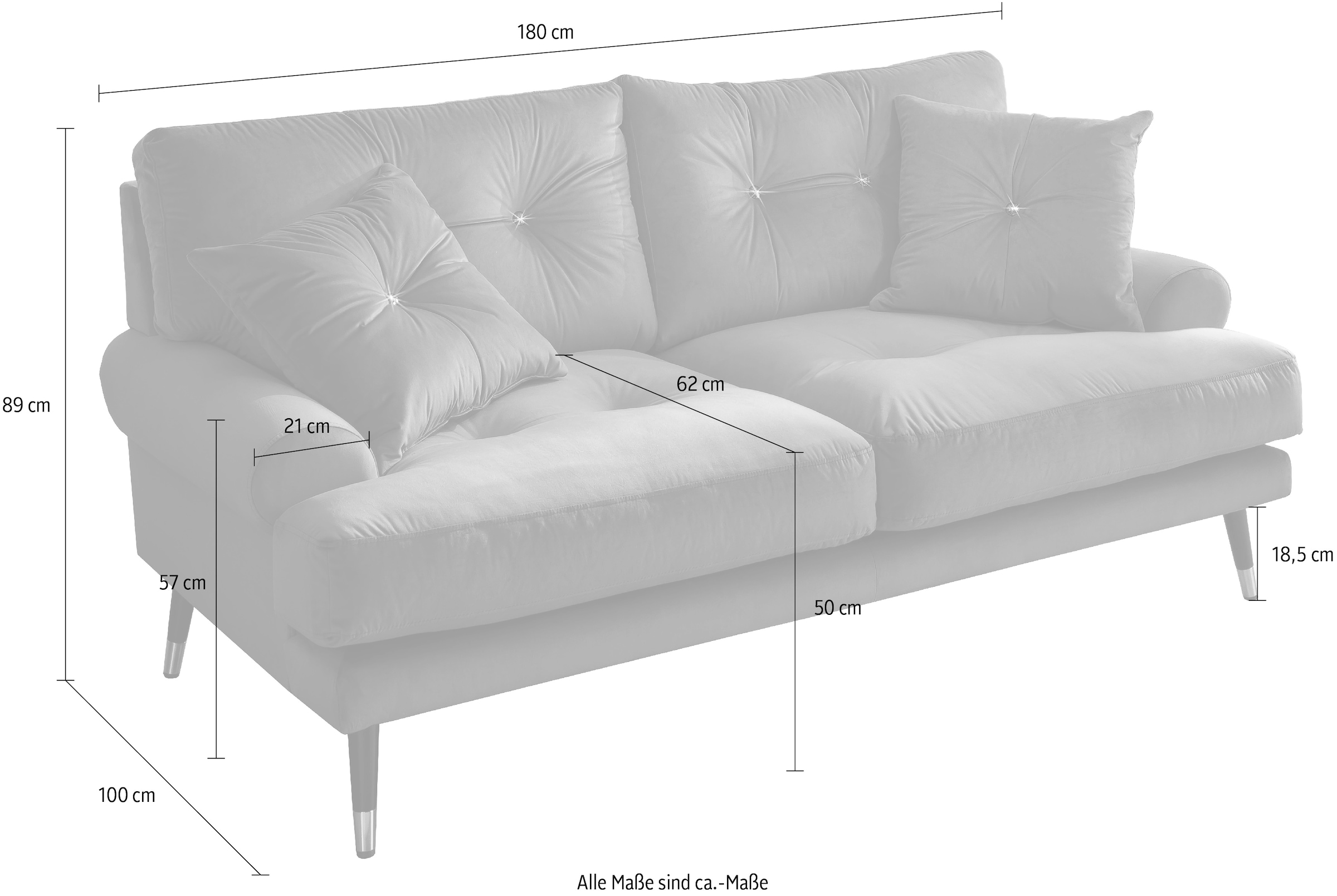 Trends by HG 2-Sitzer »Samir« mit Strasssteinen und goldfarben Applikationen