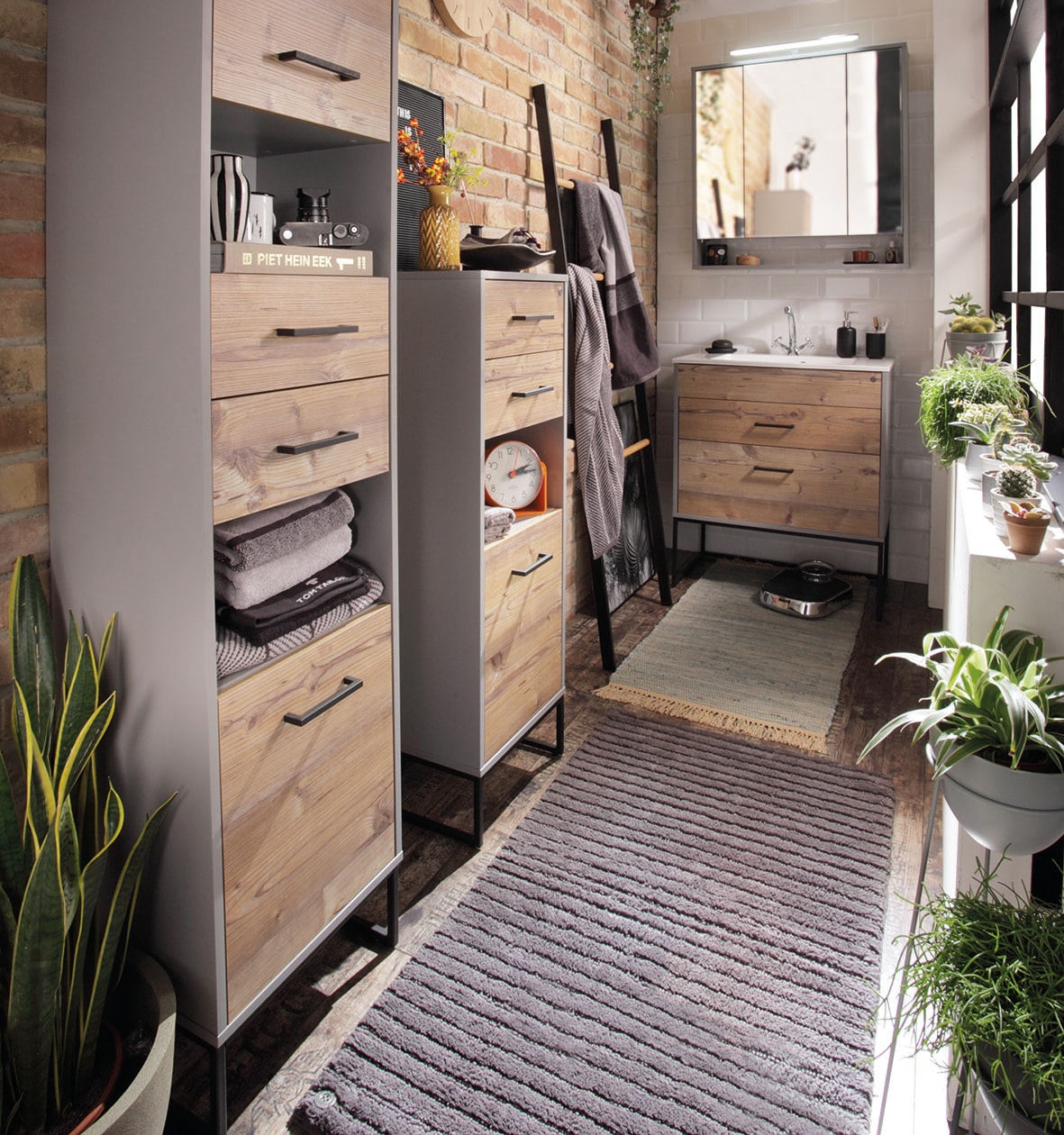 TOM TAILOR HOME Badematte »Cotton Stripes«, rutschhemmend beschichtet, fußbodenheizungsgeeignet-strapazierfähig, Uni Farben, gestreift, reine Baumwolle, Hoch-Tief Effekt