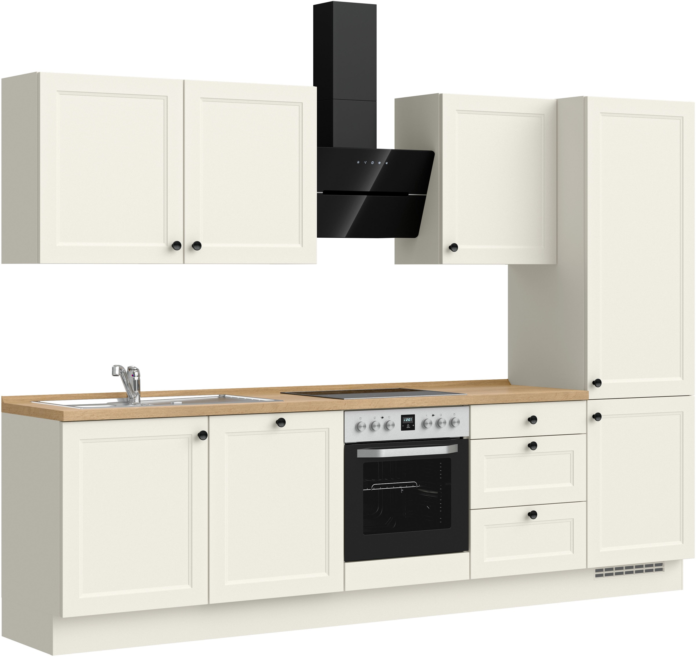 nobilia® Küchenzeile »"Cascada II"«, vormontiert, Breite 300 cm, Ausrichtung wählbar, wahlw. mit E-Geräten