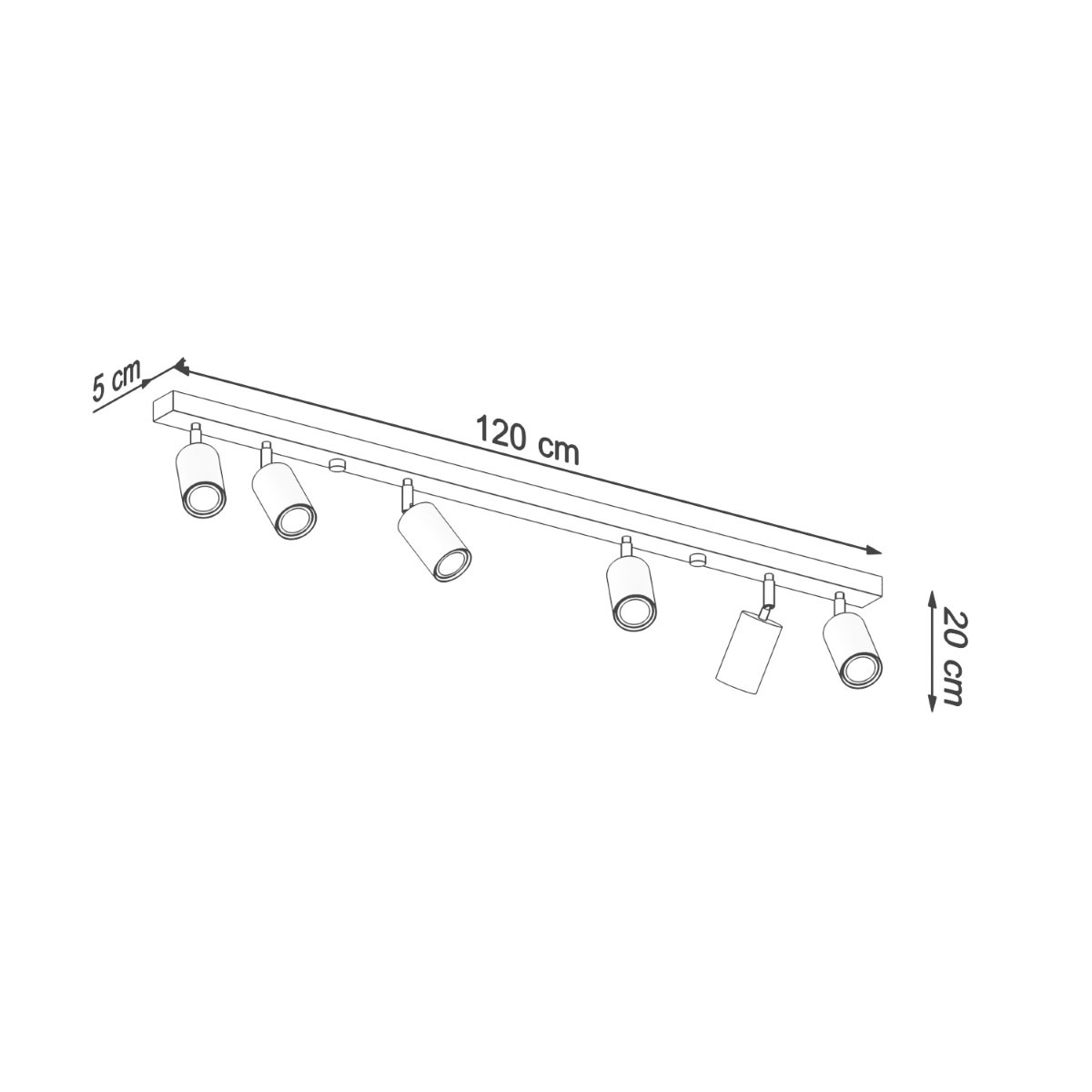 SOLLUX lighting Deckenstrahler »BERG«, für Leuchtmittel 6 x GU10 | ohne Leuchtmittel, Spots dreh- und schwenkbar