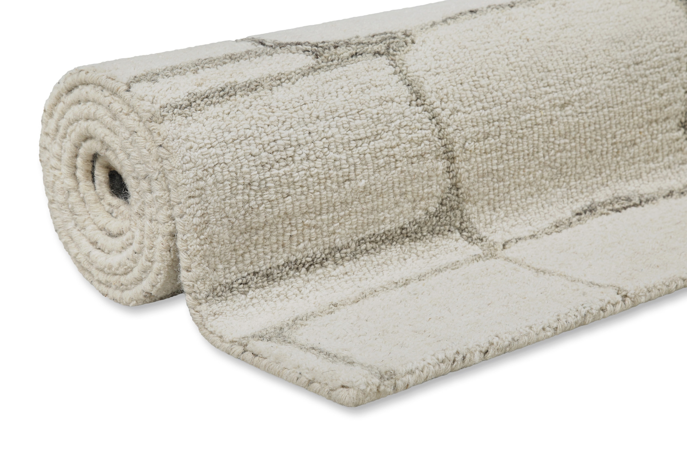 Wecon home Wollteppich »Hamptons TWELVE«, rechteckig, 10 mm Höhe, Läufer, Schurwolle, Kurzflor, Wohnzimmer, elegant, geometrisch