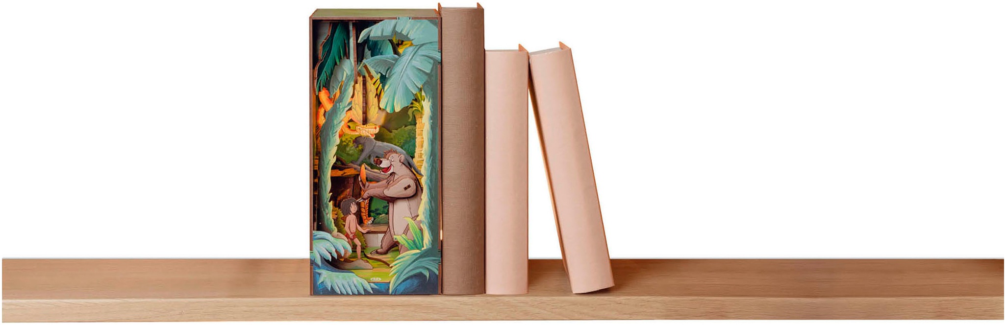 Revell® 3D-Puzzle »Book Nook, Tiny Adventures Disney Das Dschungelbuch«, Buchstütze; mit LED-Beleuchtung