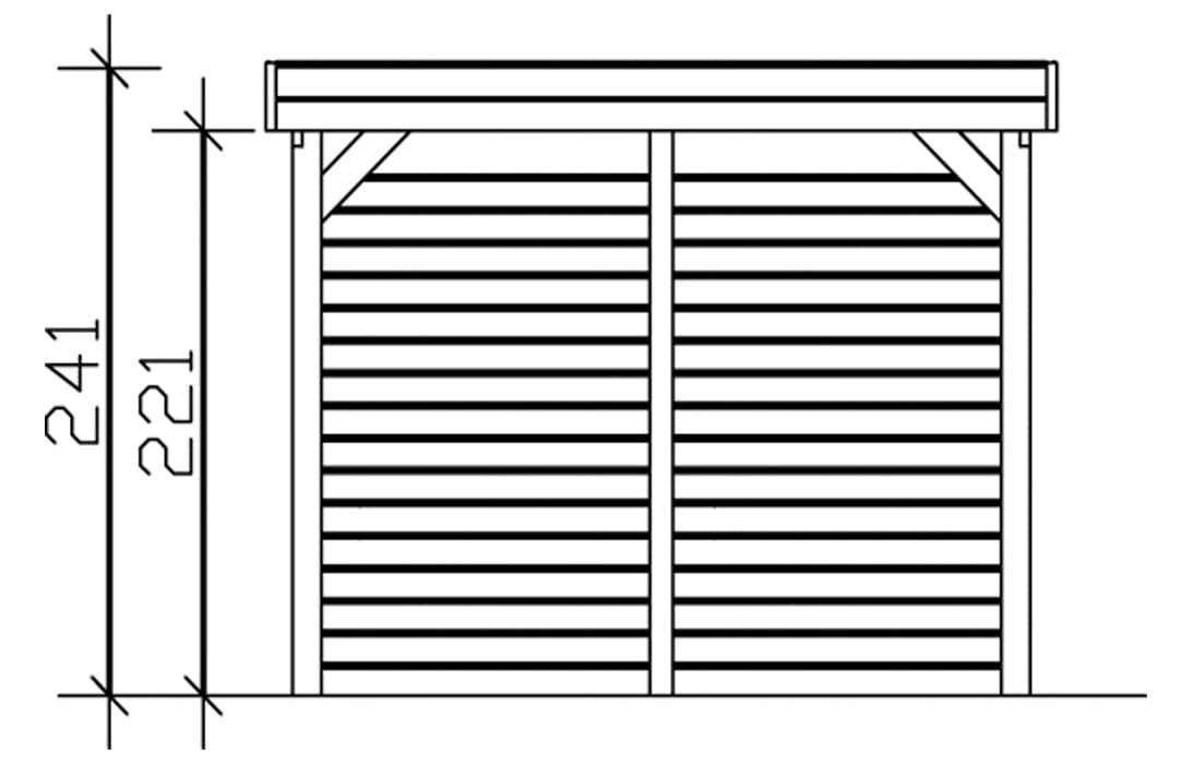 Skanholz Einzelcarport »Friesland«, Holz, 270 cm, grün, mit Abstellraum