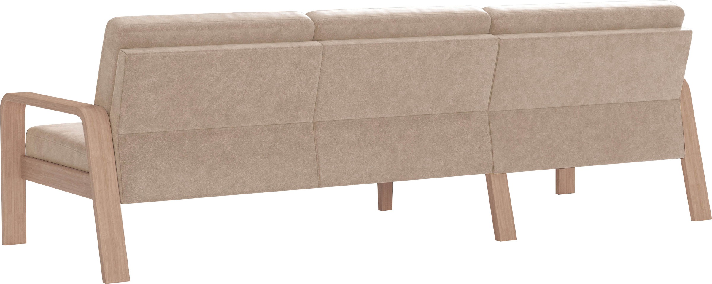 sit&more Ecksofa »Kolding L-Form«, Armlehnen aus Buchenholz in natur, verschiedene Bezüge und Farben
