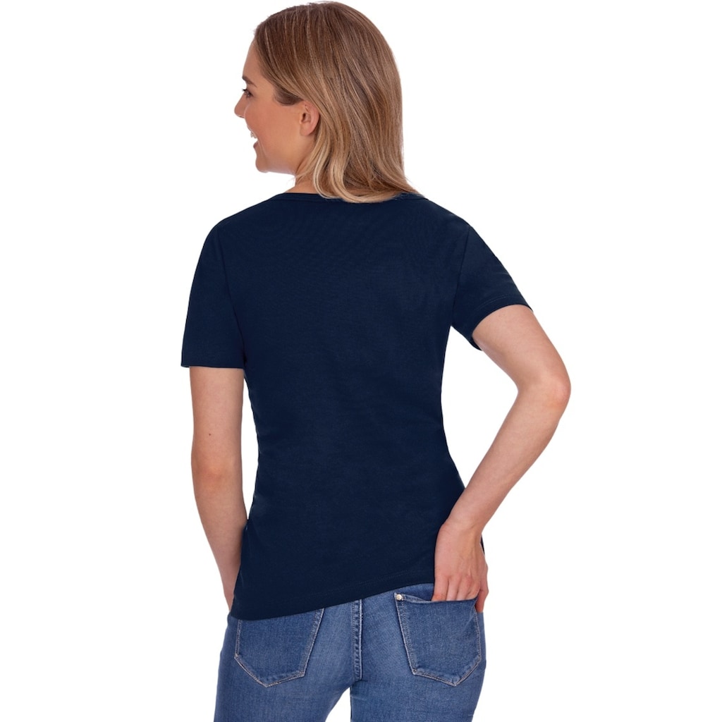 Trigema T-Shirt »TRIGEMA V-Shirt aus Baumwolle/Elastan«, (1 tlg.)