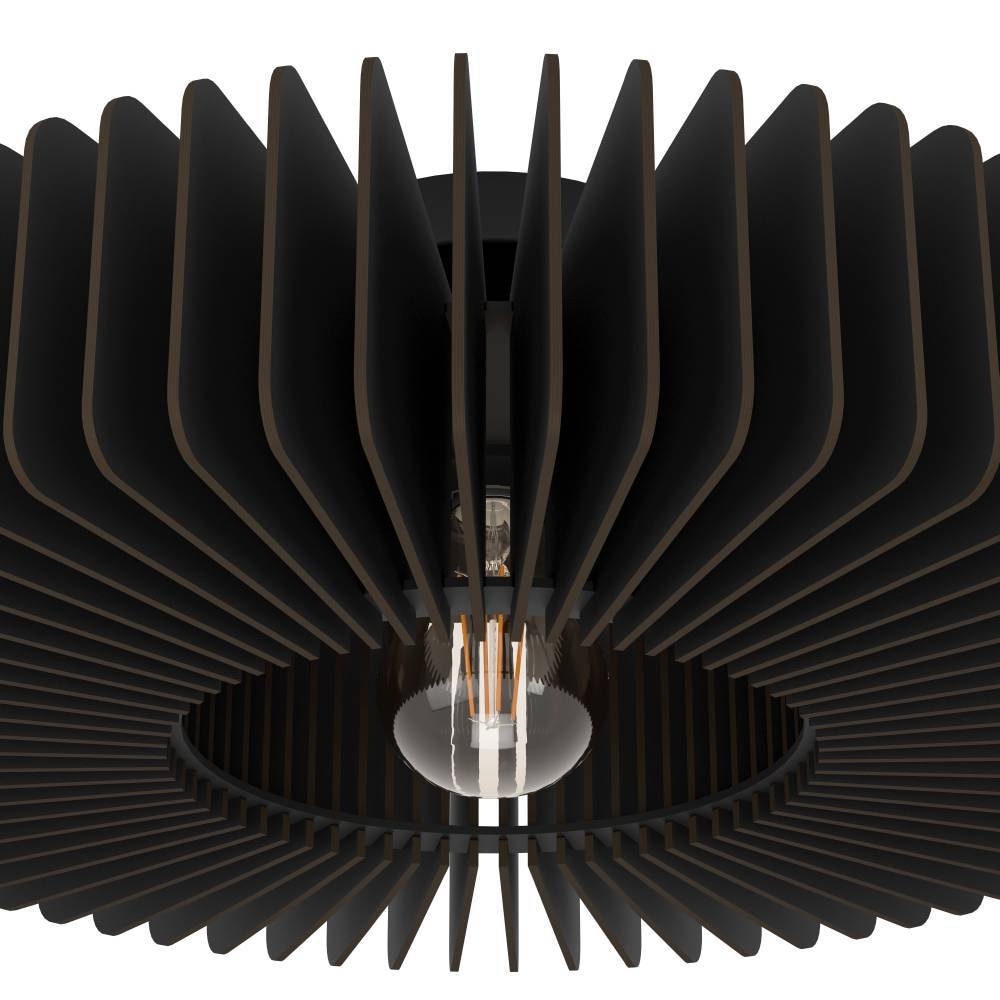 EGLO Deckenleuchte »PALOMBAIA«, 1 flammig, Leuchtmittel E27 | ohne Leuchtmittel, Deckenlampe, Wohnzimmerlampe aus Holz in Schwarz, E27 Fassung, Ø 50 cm