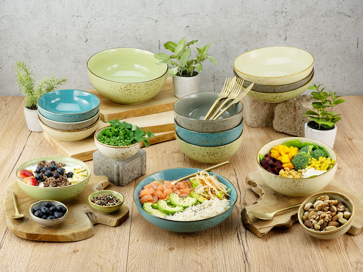 CreaTable Schale »NATURE COLLECTION«, 4 tlg., aus Steinzeug, Servierschale, günstig online kaufen