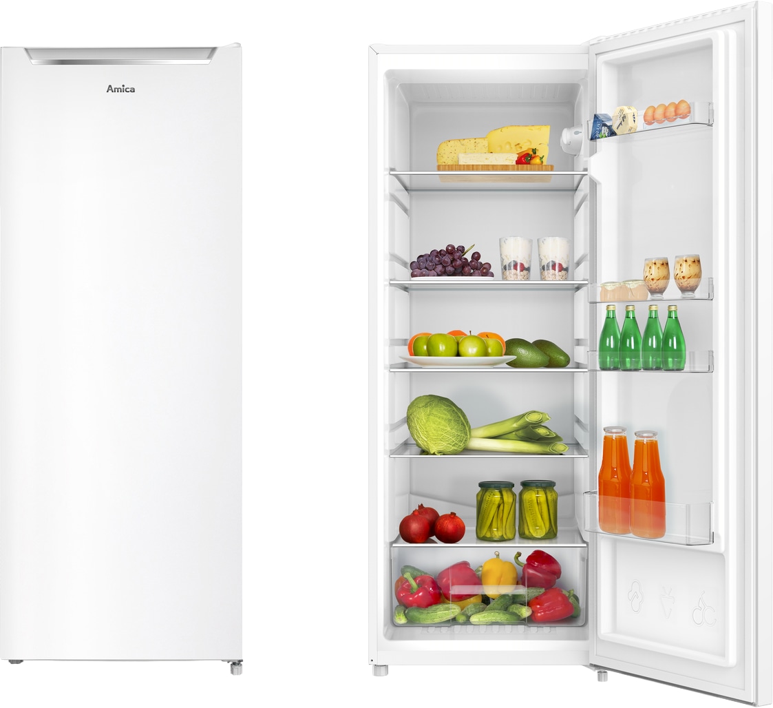 Amica Vollraumkühlschrank »VKS 354 135 W« 144 cm hoch 54 cm breit Mehr Raum für Frische – leise, hell, flexibel organisiert