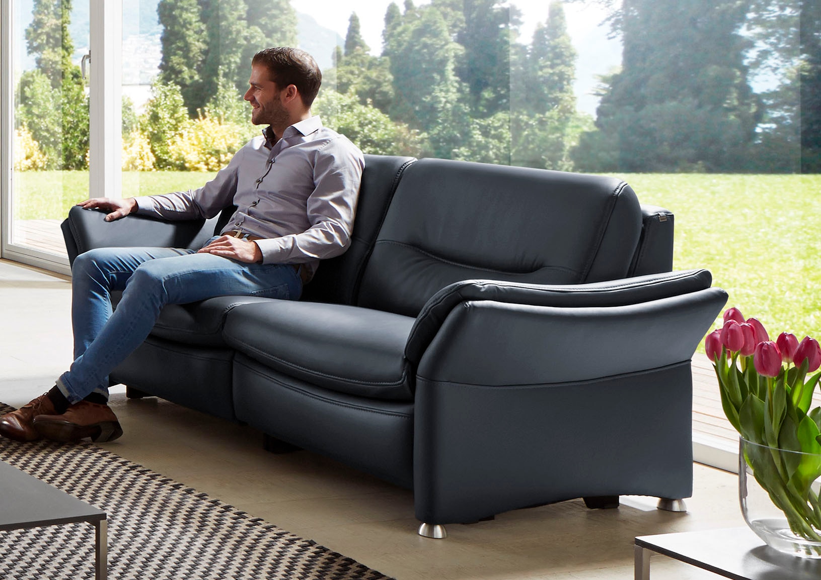 HUKLA 2,5-Sitzer »HU-SF15058 Ledersofa, Breite 194 cm« aus Leder, optional günstig online kaufen