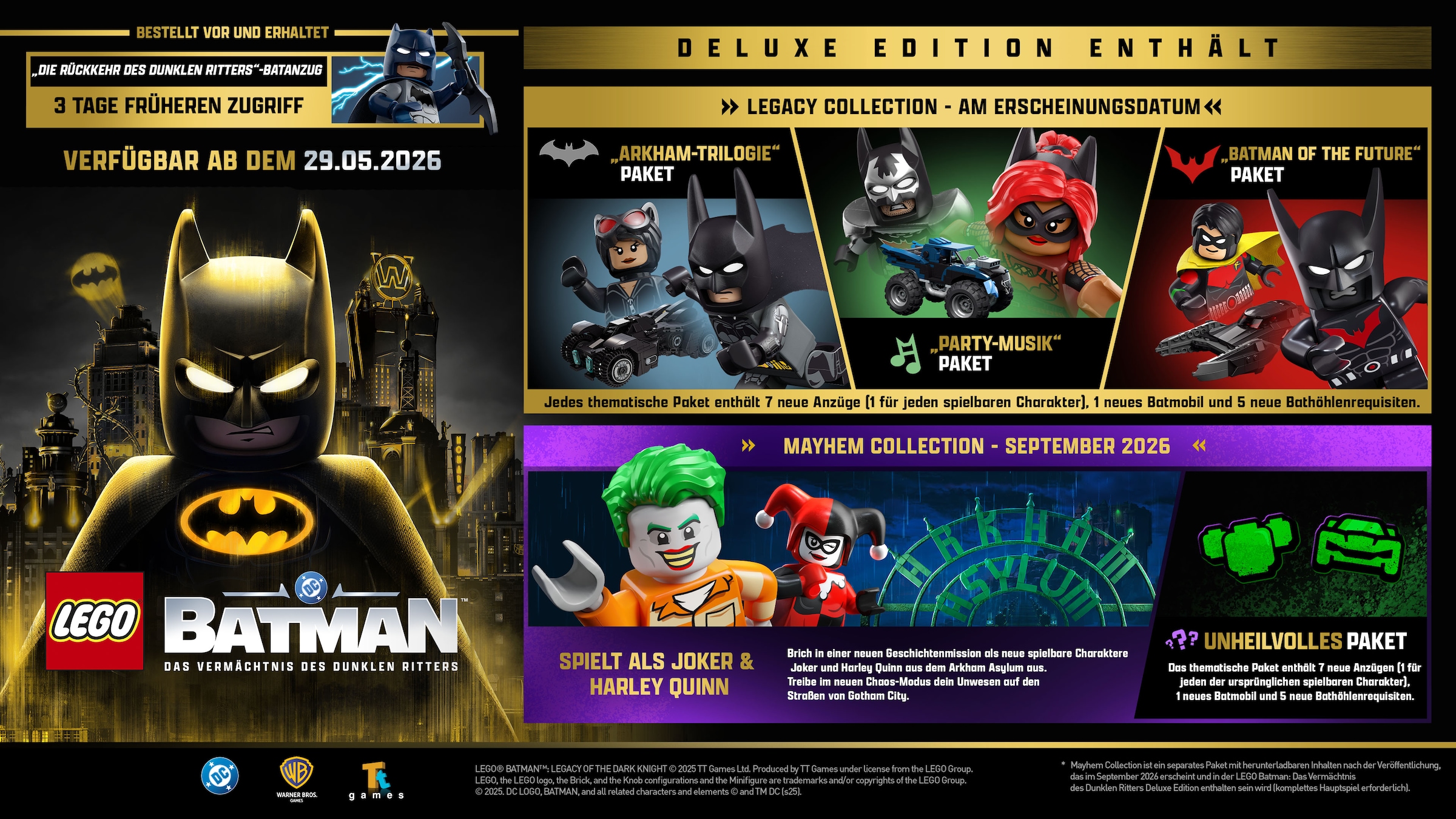 Warner Games Spielesoftware »LEGO Batman: Das Vermächtnis des dunklen Ritters Deluxe Edition« PlayStation 5