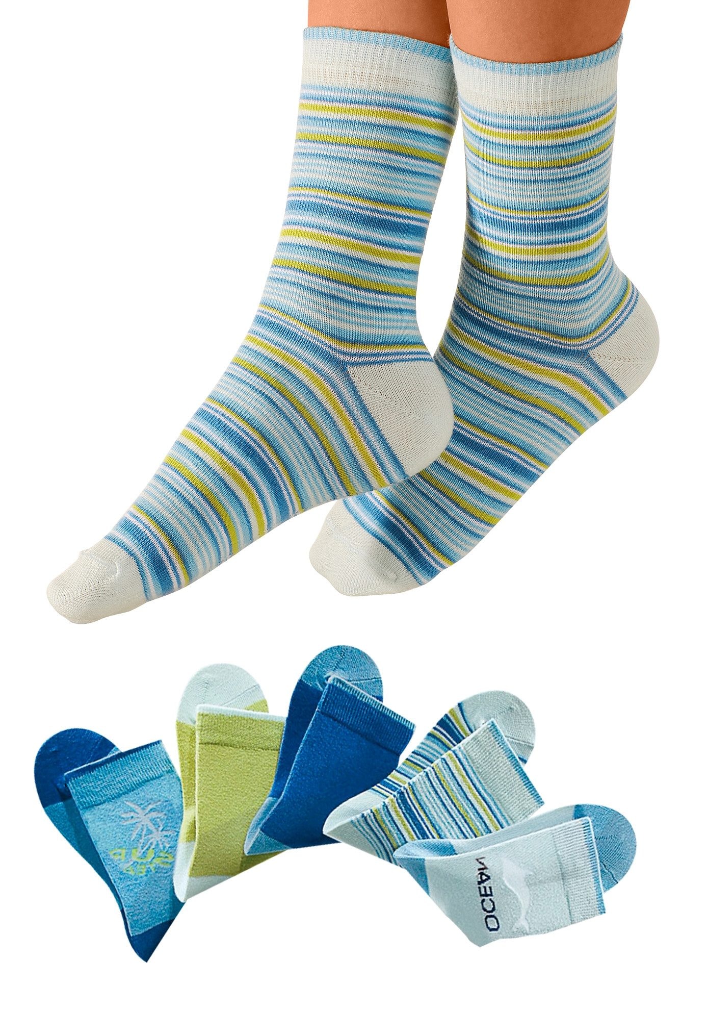 H.I.S Socken, (Packung, 5 Paar), mit verstärkter Ferse & Spitze