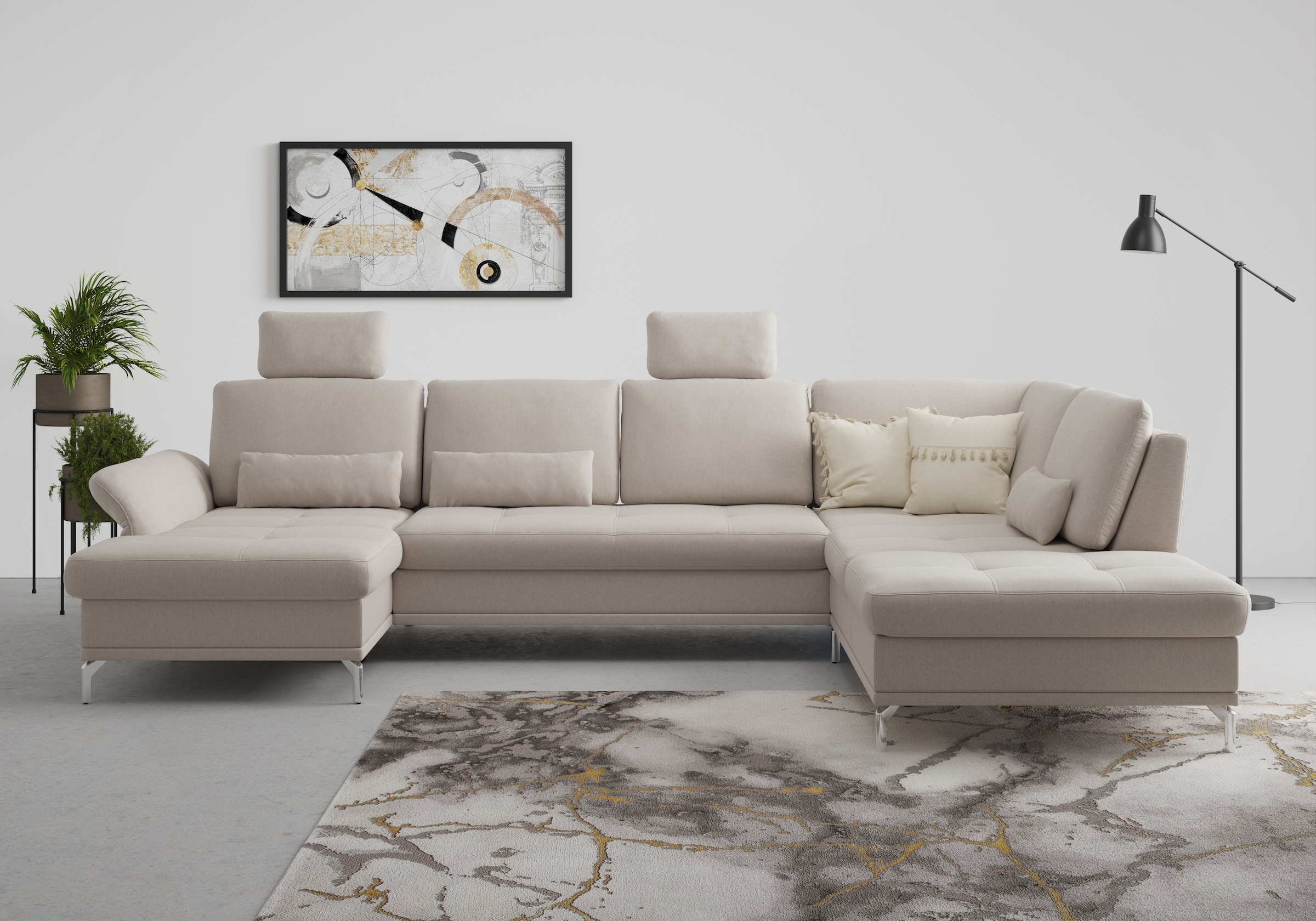 INOSIGN Wohnlandschaft »Palm Beach U-Form« Federkern, mit Sitztiefenverstel günstig online kaufen