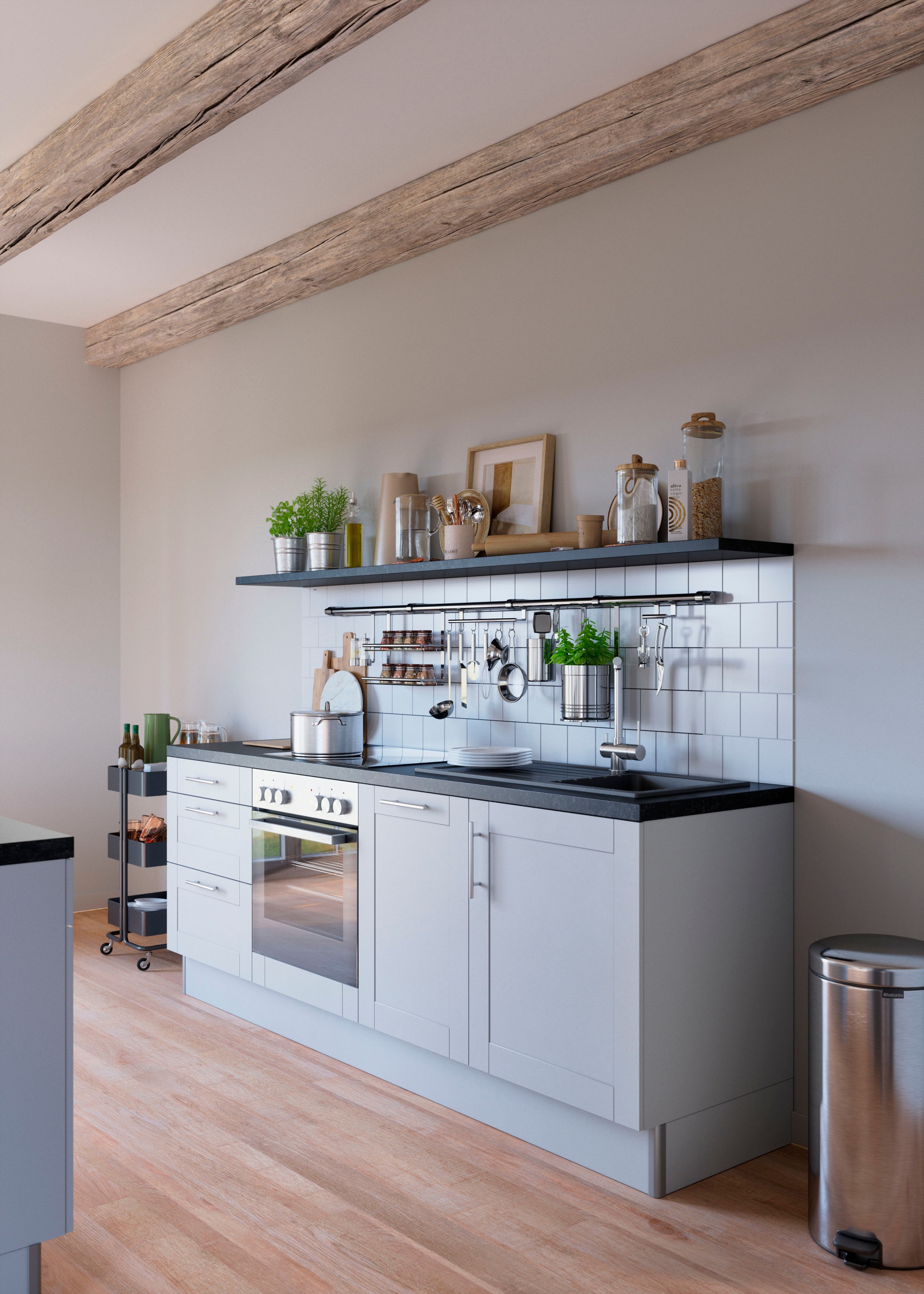 KOCHSTATION Küchenzeile »KS-Ahus« 225 cm breit,wahlweise mit E-Geräten,Soft günstig online kaufen