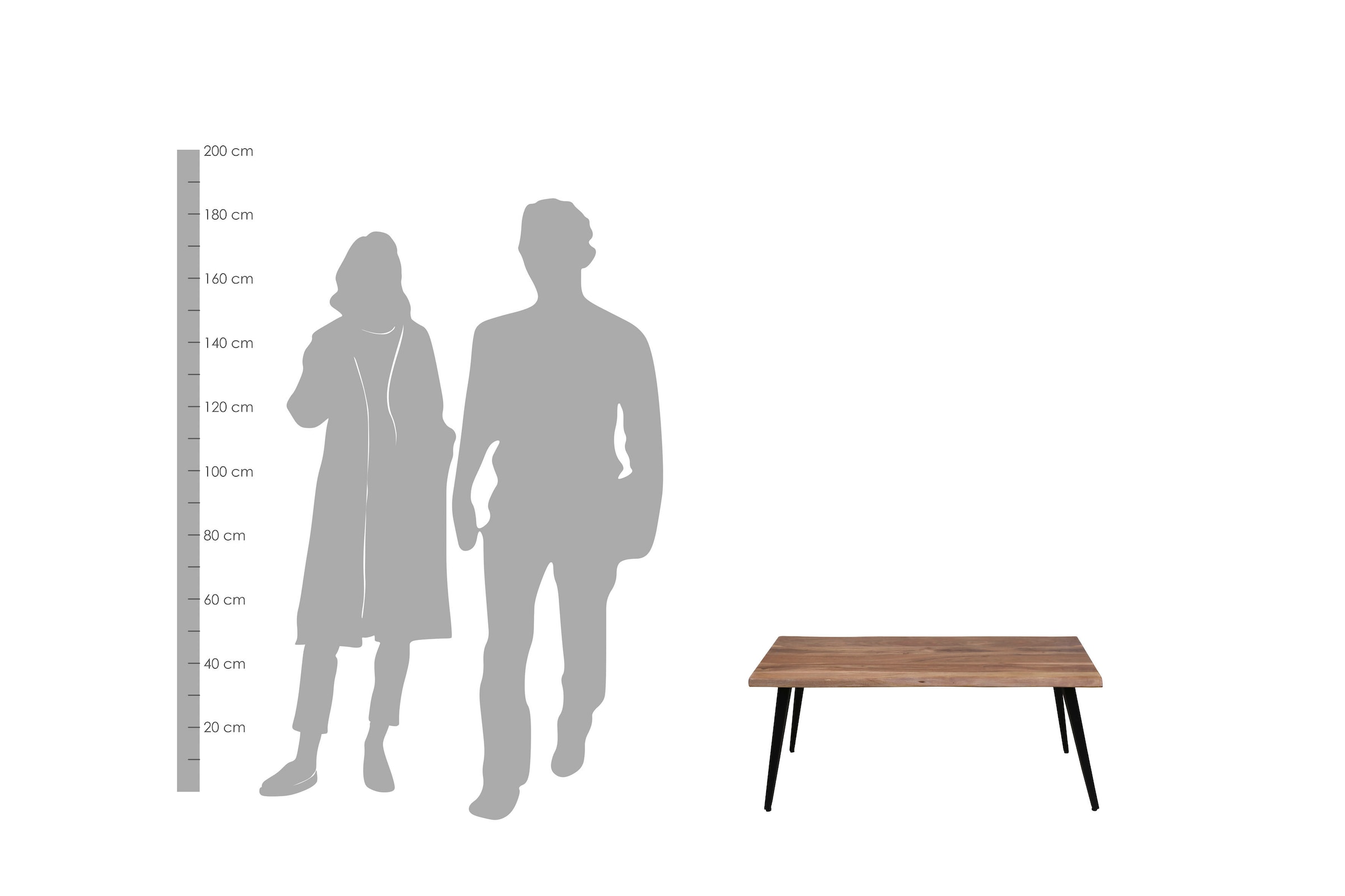 byLIVING Couchtisch »Caddy«, Tischplatte mit Baumkante, Breite 110 oder 60 cm
