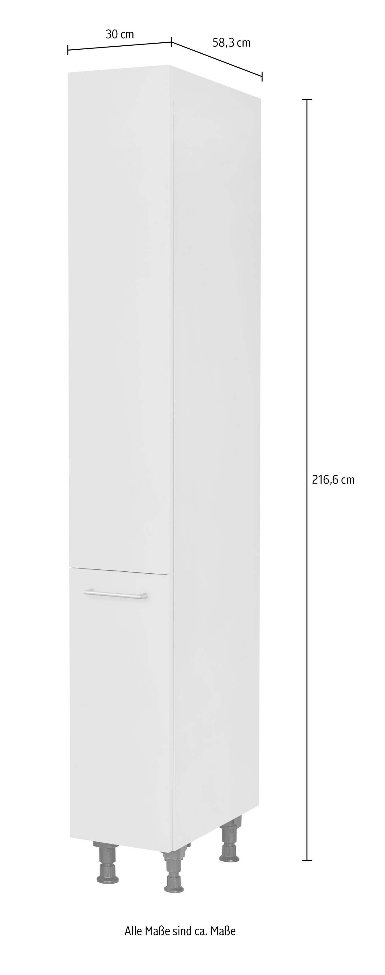 nobilia® Apothekerschrank »"Laser", mit 5 Einhängekörben, Breite 30 cm, Höhe 216,6 cm,« vormontiert, Ein- und Auszugsdämpfung SoftStoppPro