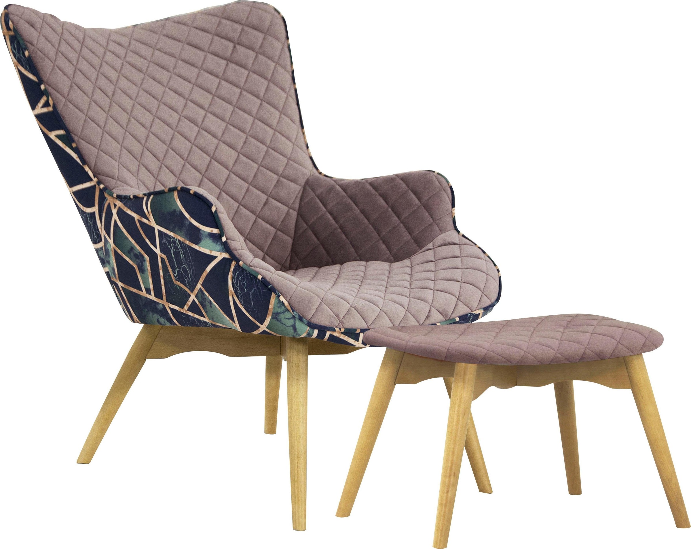 Home affaire Sessel »Duke Print« Karoprägung im Sitzbereich und Dekostoff a günstig online kaufen