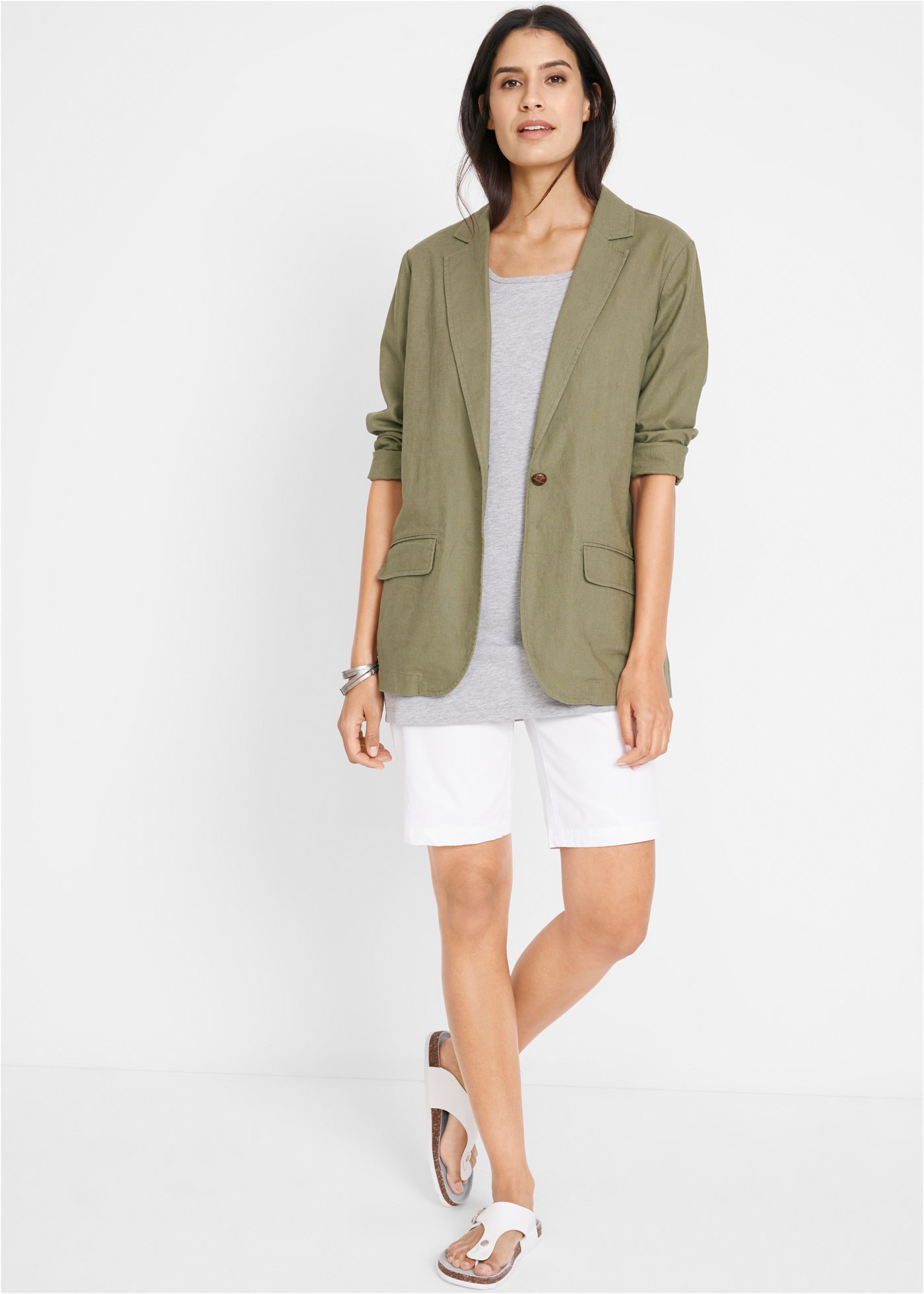 bonprix T-Shirt Packung, 2 lockerer loose fit, Halbarm, Longshirt