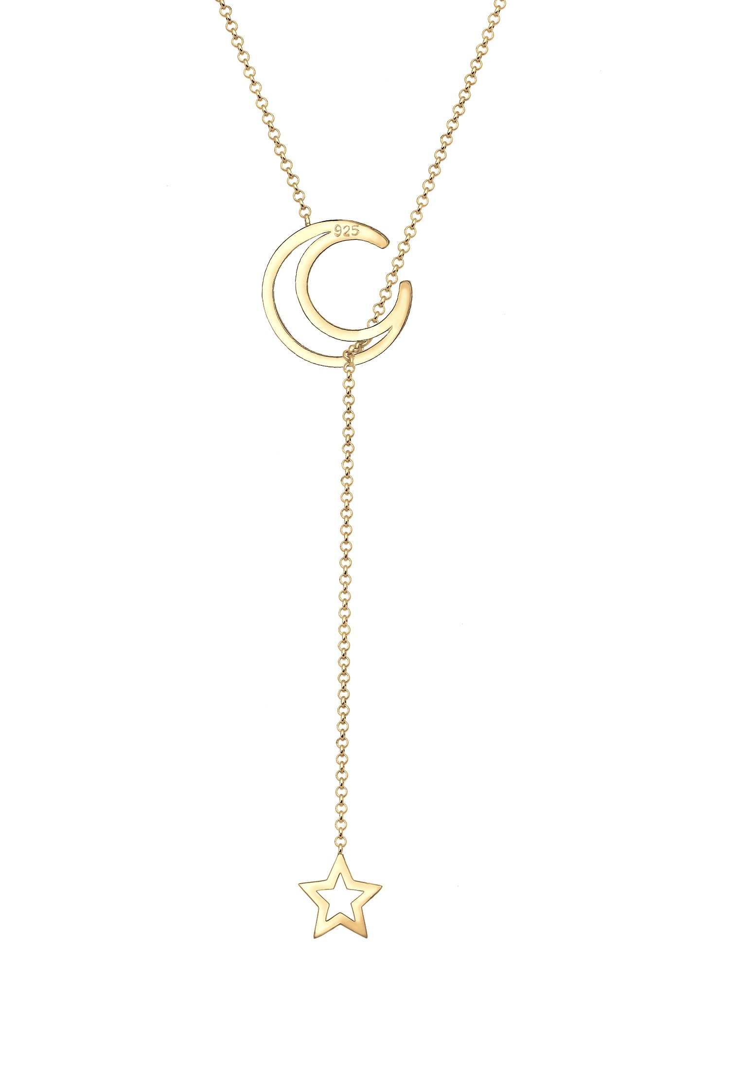 Elli Collierkettchen »Y-Kette Halbmond Stern Astro 925 Sterling Silber«