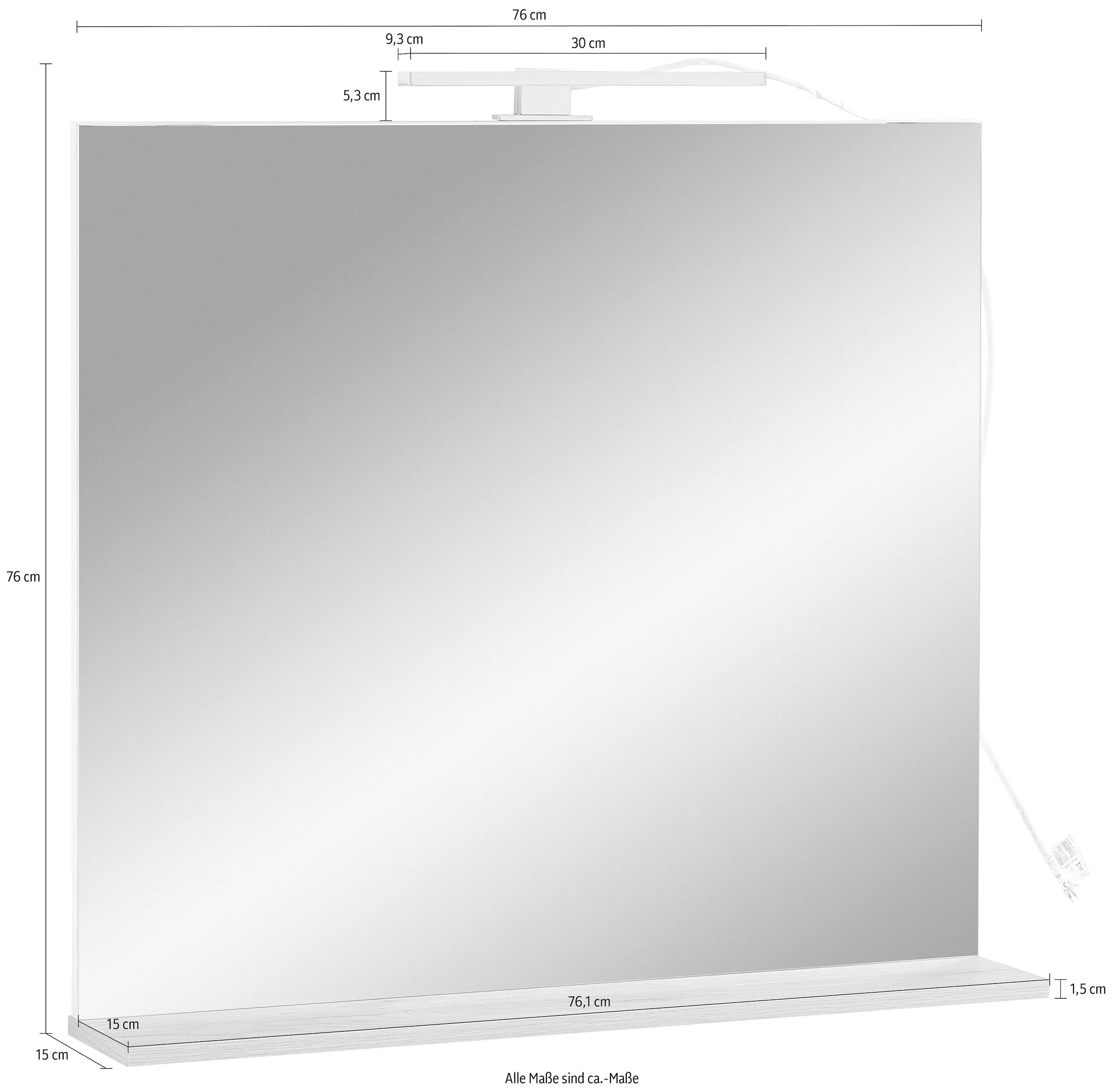 GERMANIA Badspiegel »Scantic / Pescara«, Breite 76 cm, mit Ablage, LED  Beleuchtung, Spiegel